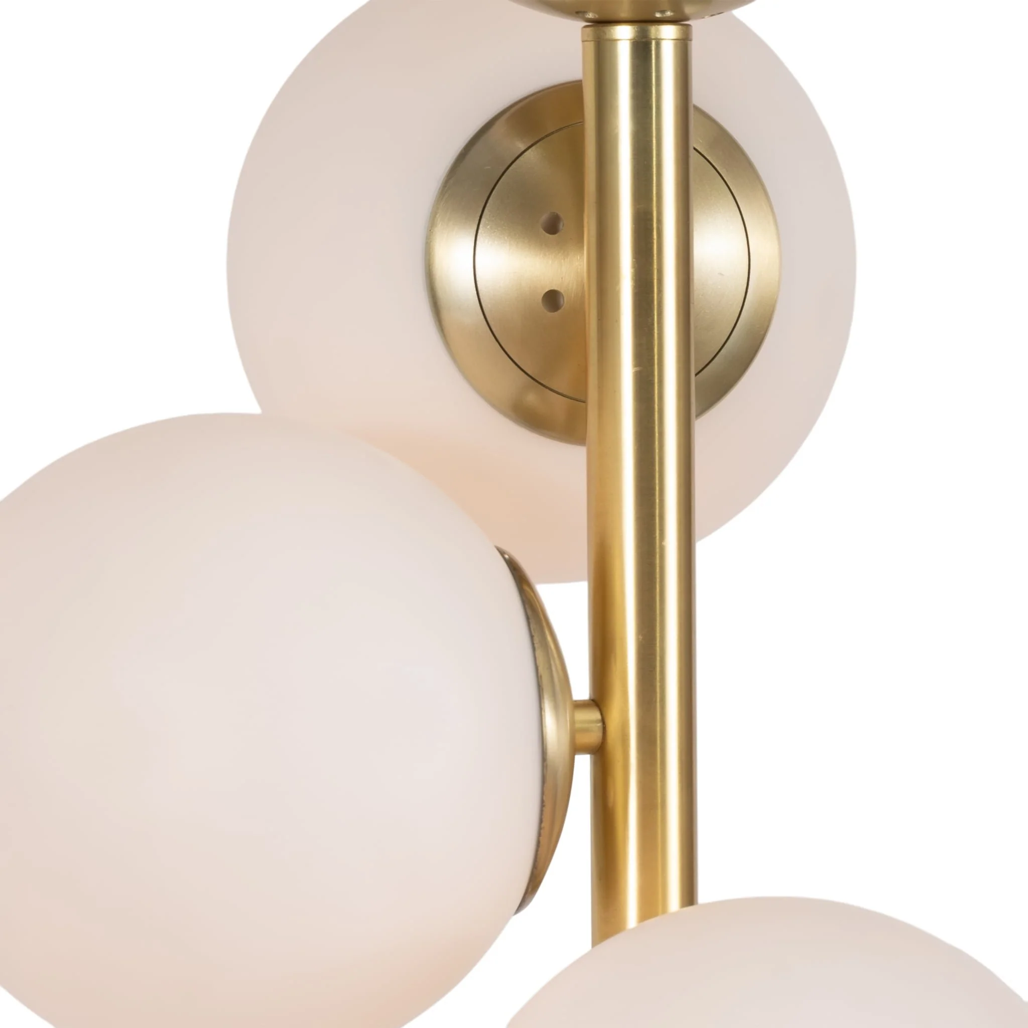 Glass 72" Frosted Globe Floor Lamp, Gold - Image 7
