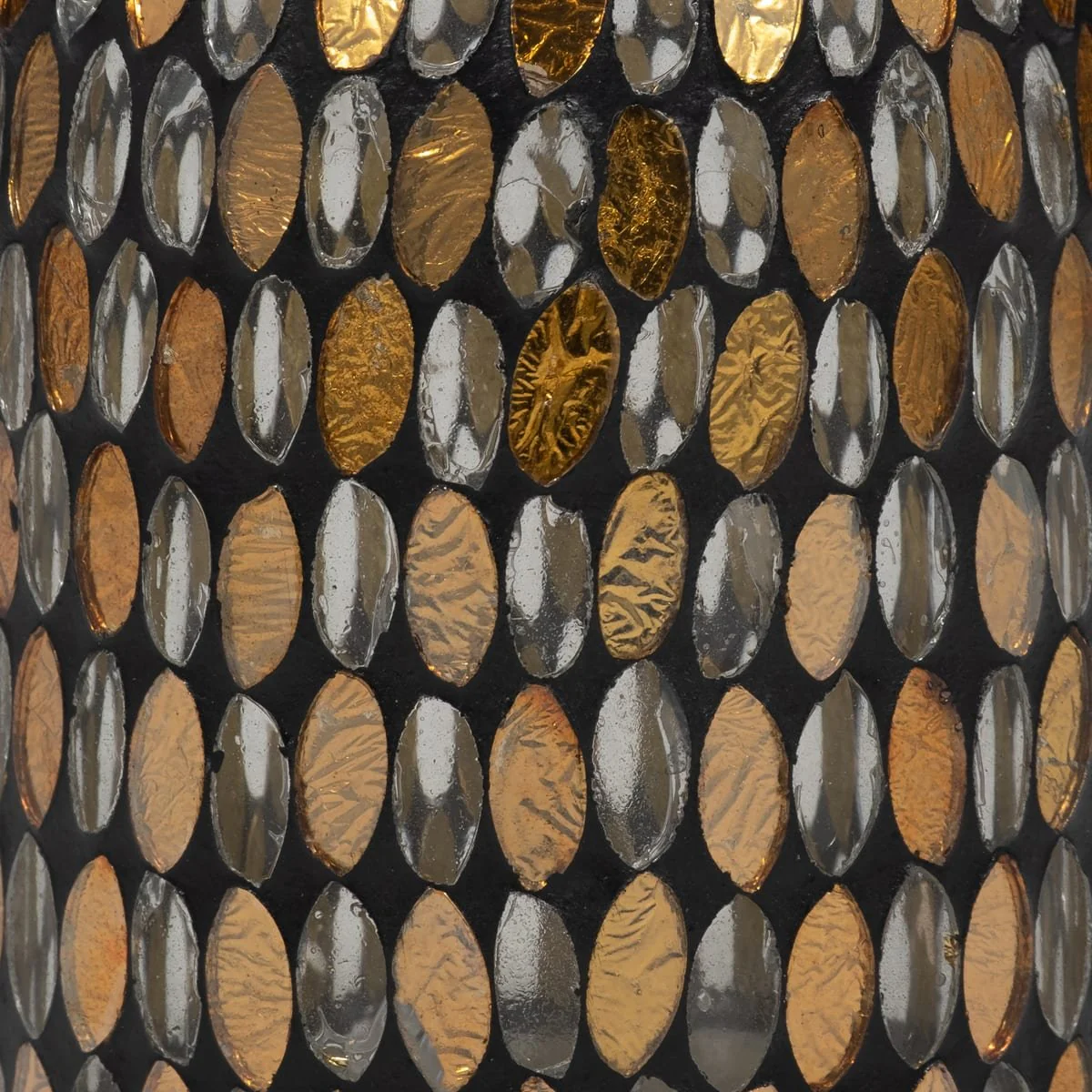 Glass, 7"h Mosaic Vase, Copper - Image 4