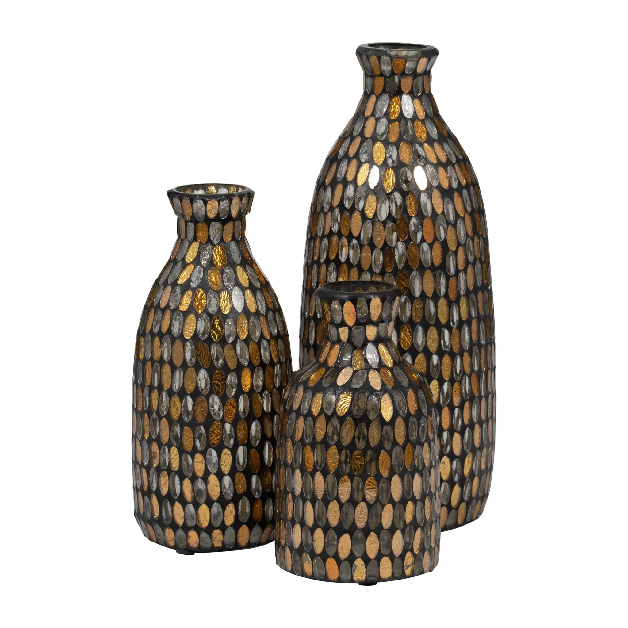 Glass, 7"h Mosaic Vase, Copper - Image 7