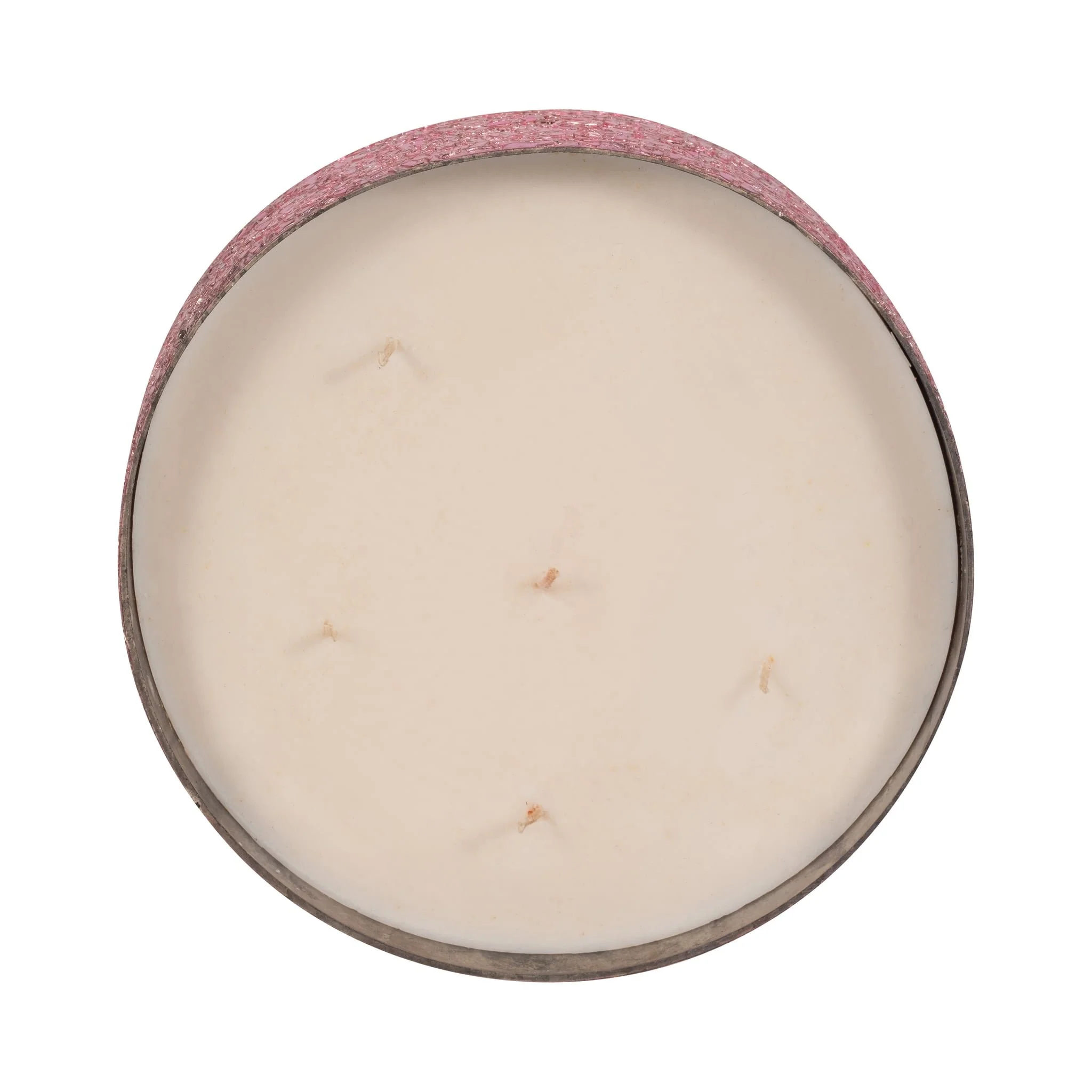 Glass, 8" 49 Oz Crackled Bowl Scented Candle, Pink - Image 6