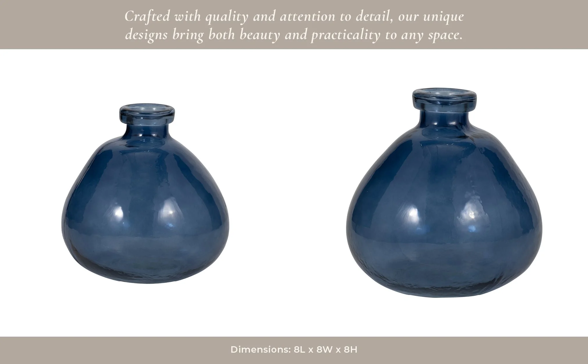 Glass, 8" Balloon Vase, Blue - Image 13