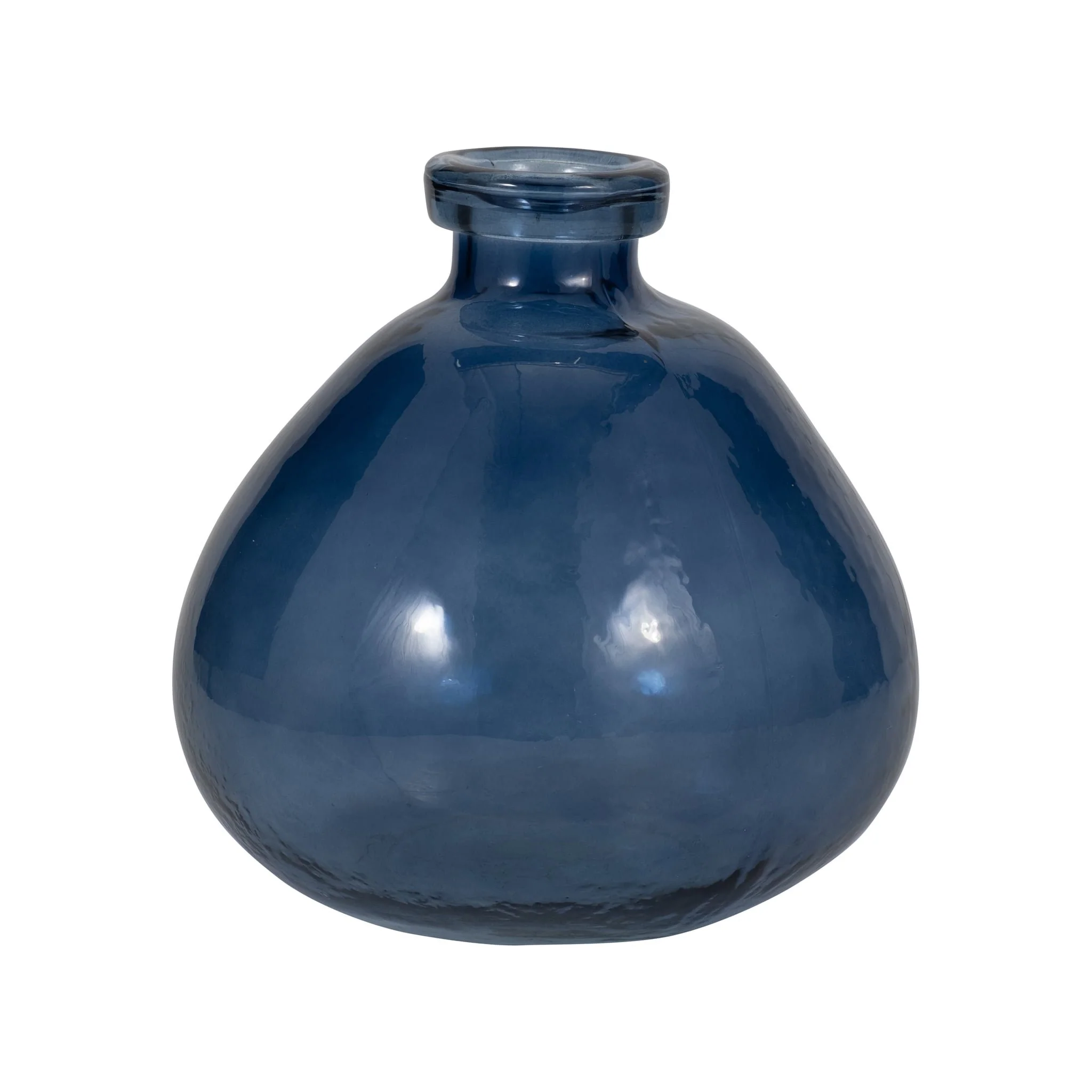 Glass, 8" Balloon Vase, Blue - Image 2