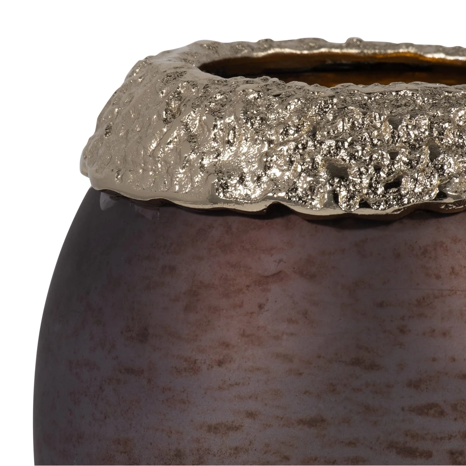 Glass,8",oval Hurricane,charred Coal/gold - Image 5