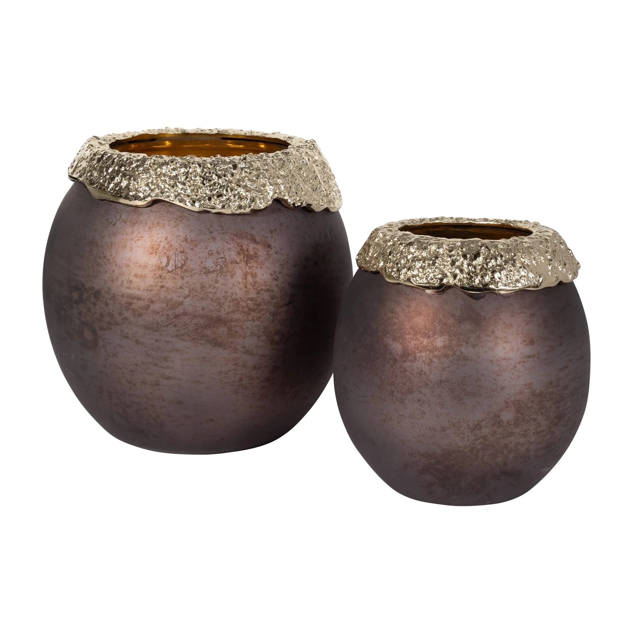 Glass,8",oval Hurricane,charred Coal/gold - Image 8
