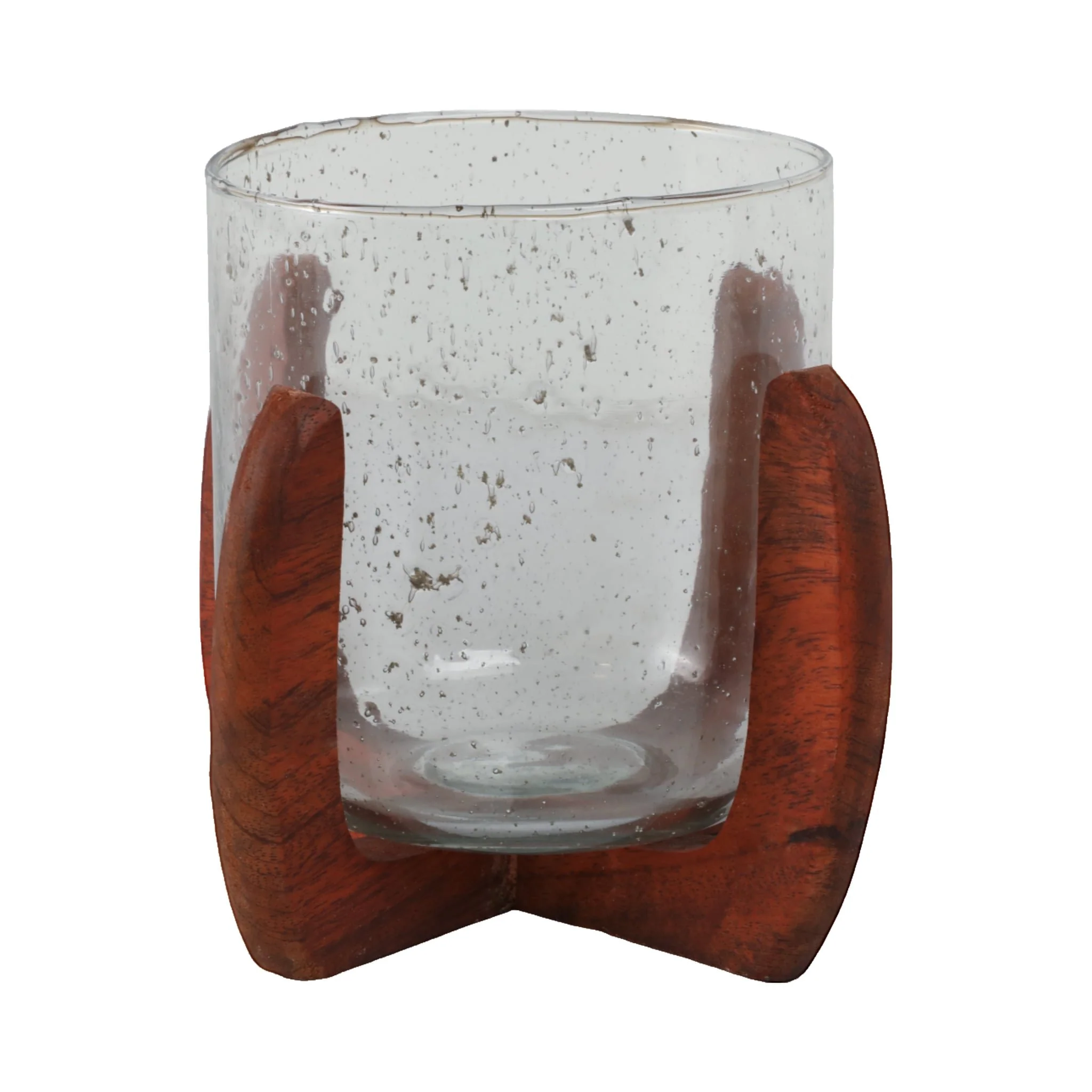 Glass, 8" Votive Holder W/ Base, Brown/clear - Image 4