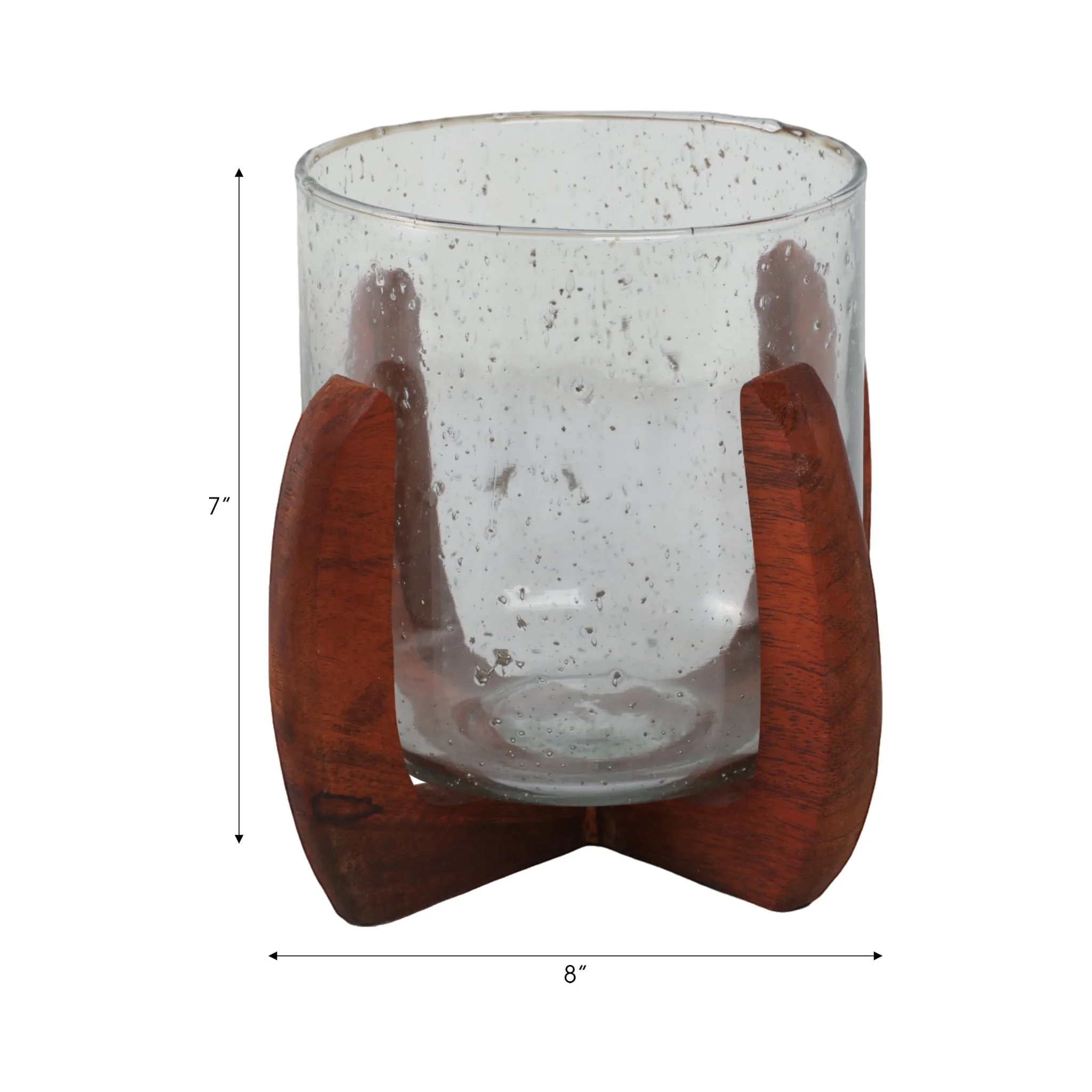 Glass, 8" Votive Holder W/ Base, Brown/clear - Image 9