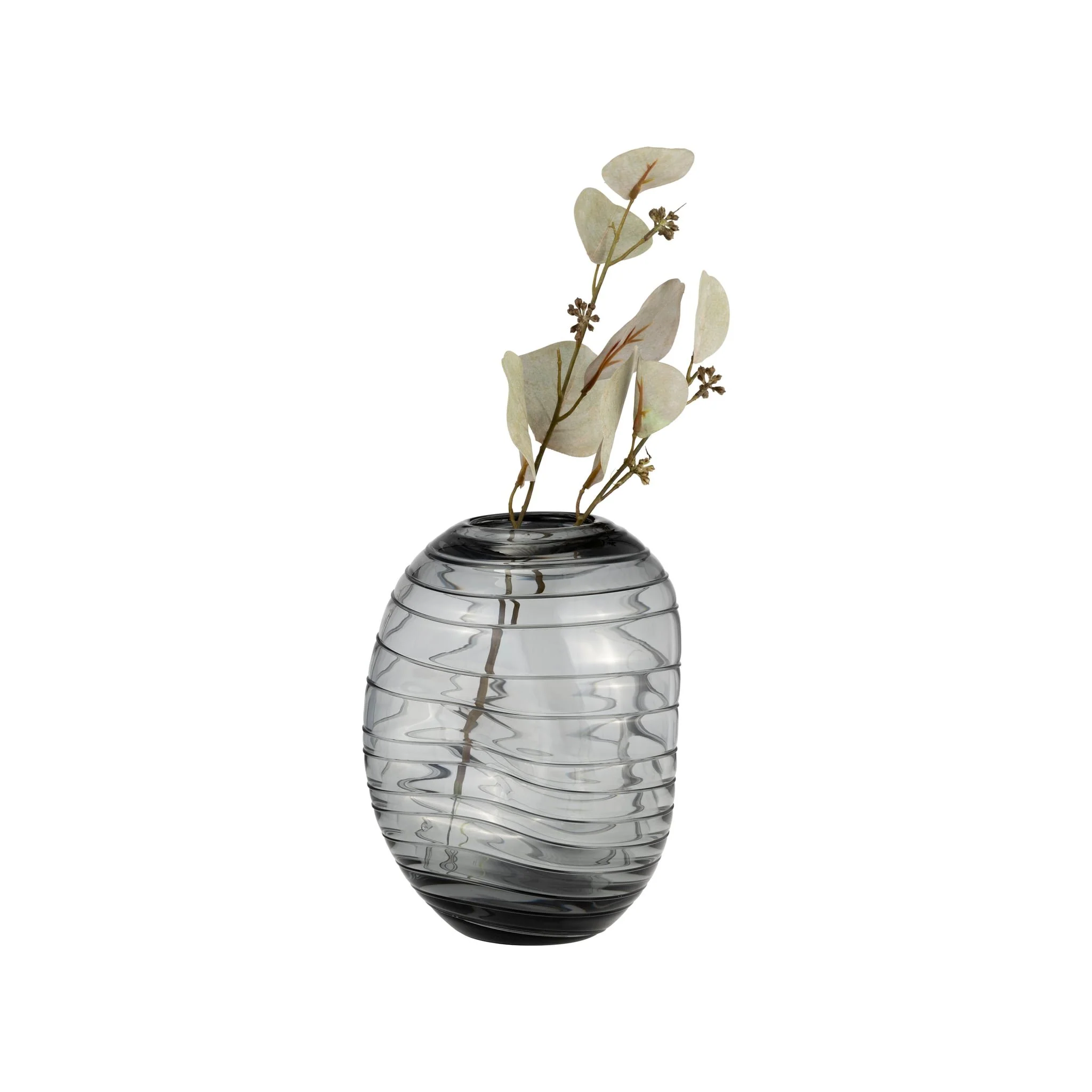 Glass, 8"h Pinched Vase, Smoke - Image 4