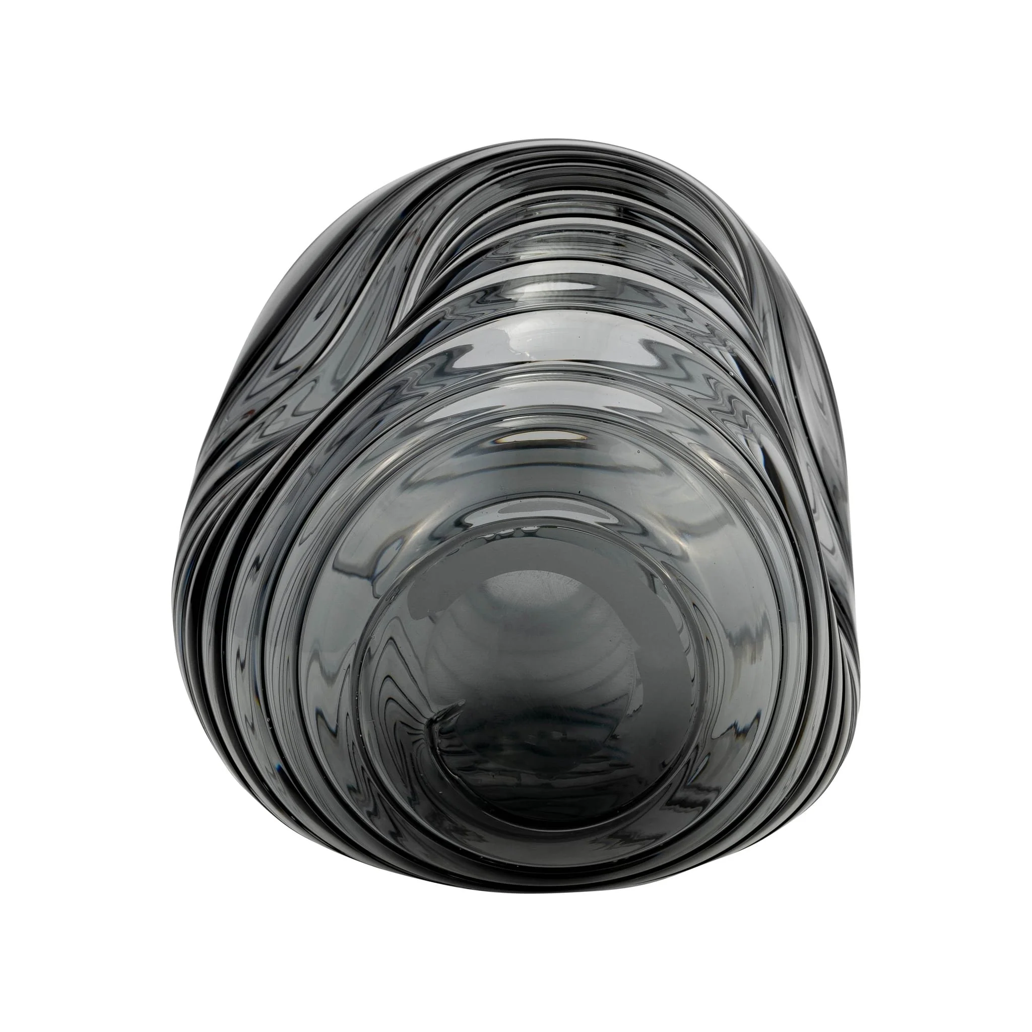 Glass, 8"h Pinched Vase, Smoke - Image 8