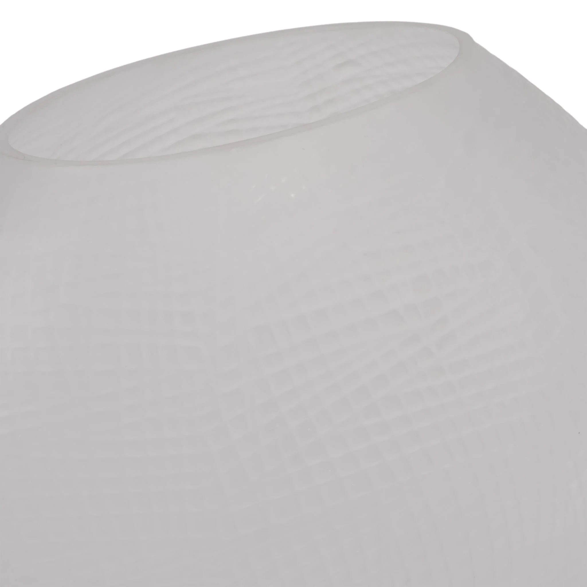 Glass 8"h Textured Vase, Frosted White - Image 5