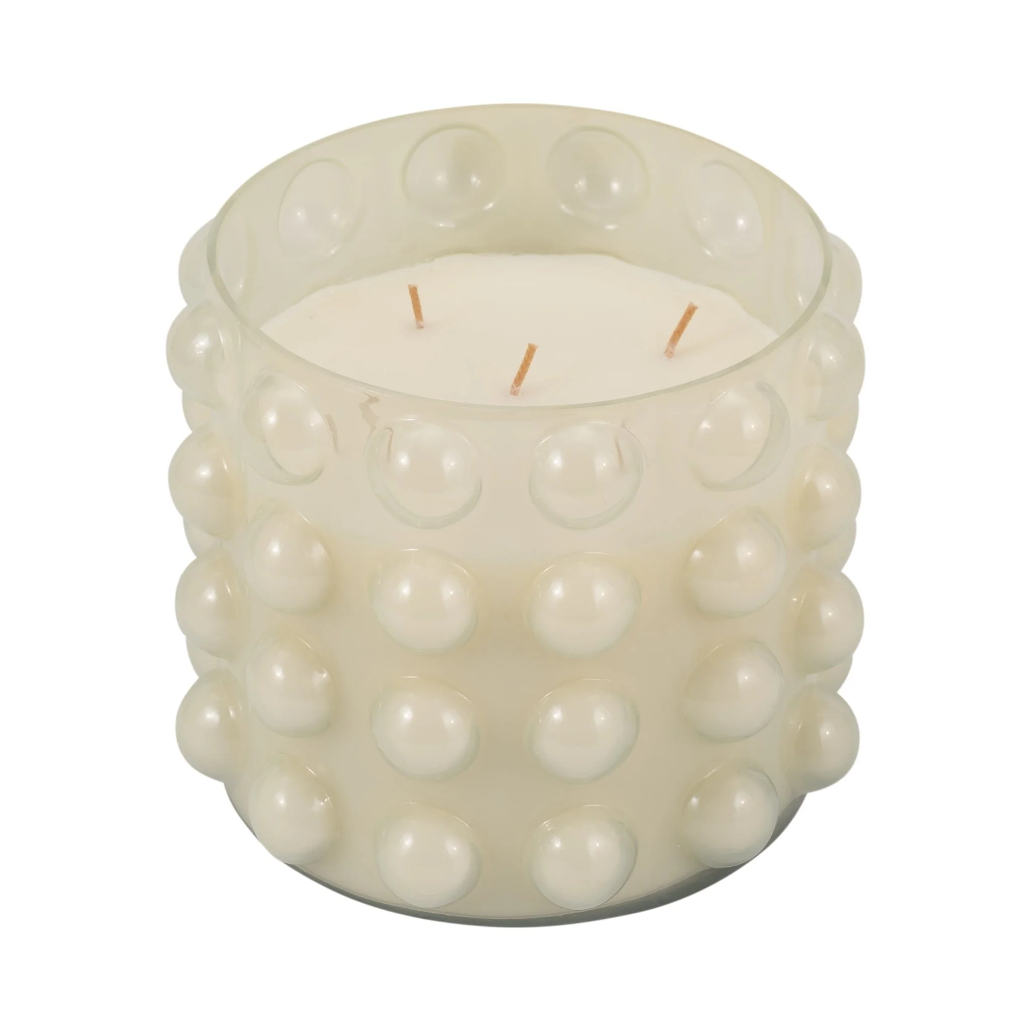 Glass, 9" 102 Oz Bubble Candle, Ivory - Image 4