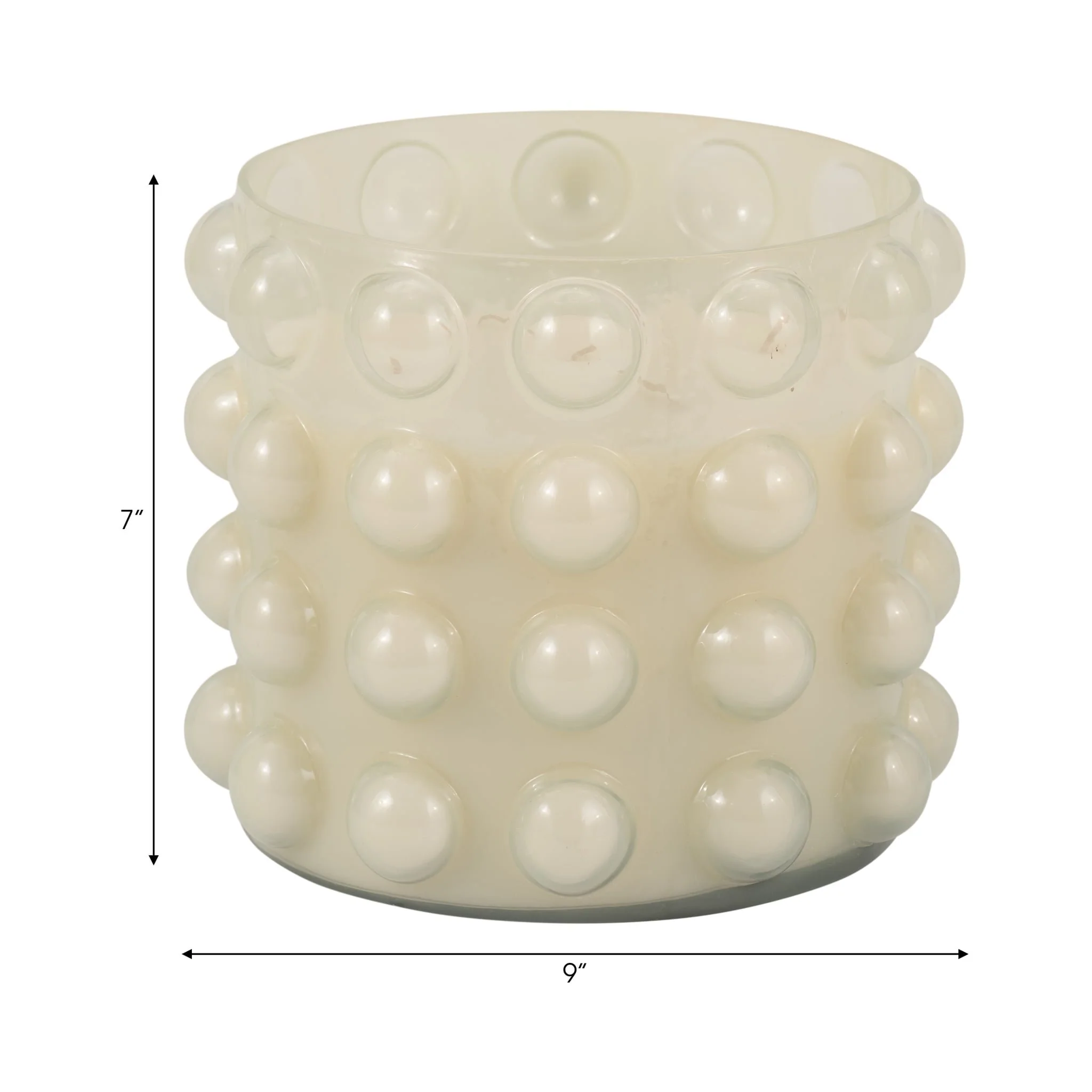 Glass, 9" 102 Oz Bubble Candle, Ivory - Image 7