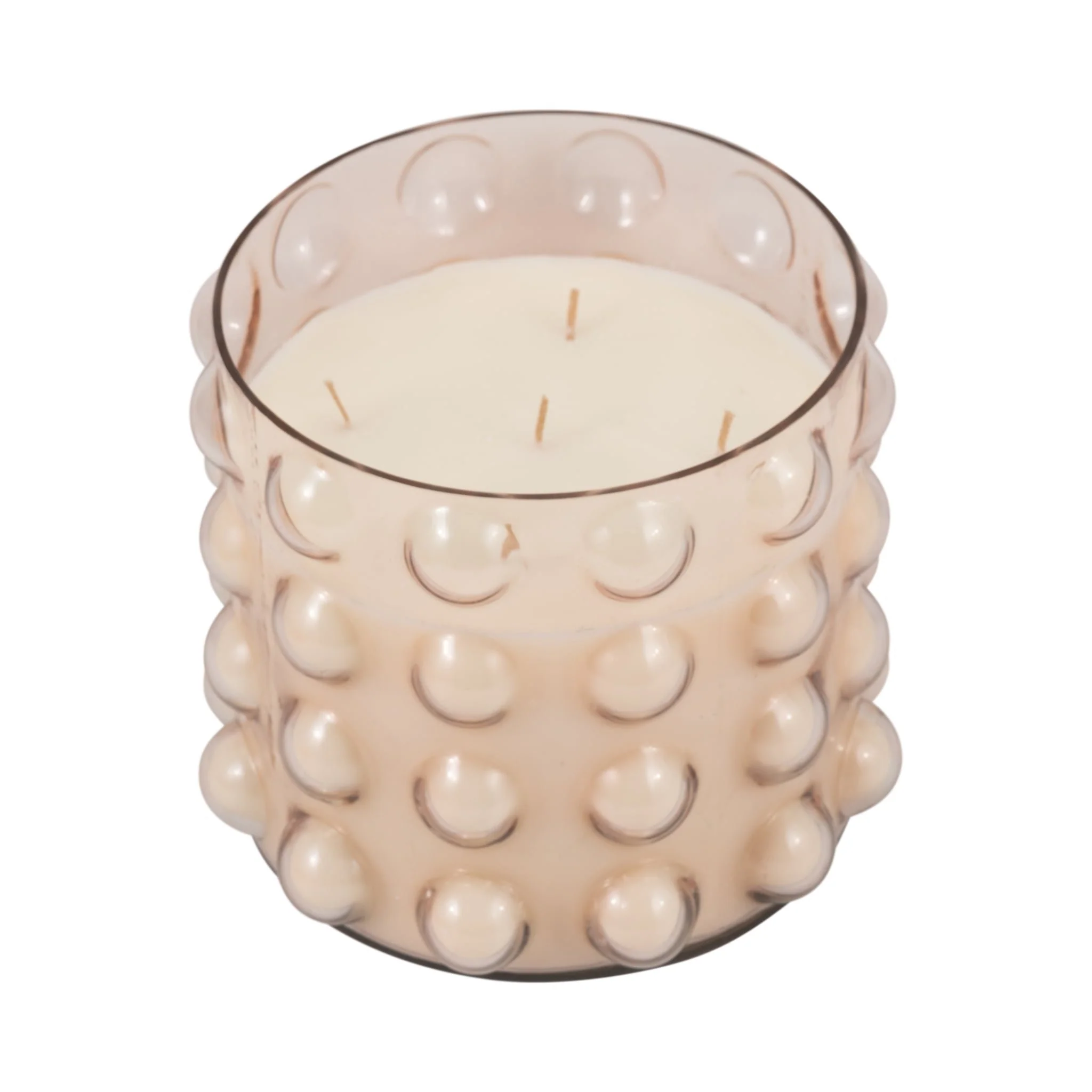 Glass, 9" 102 Oz Bubble Candle, Pink - Image 4