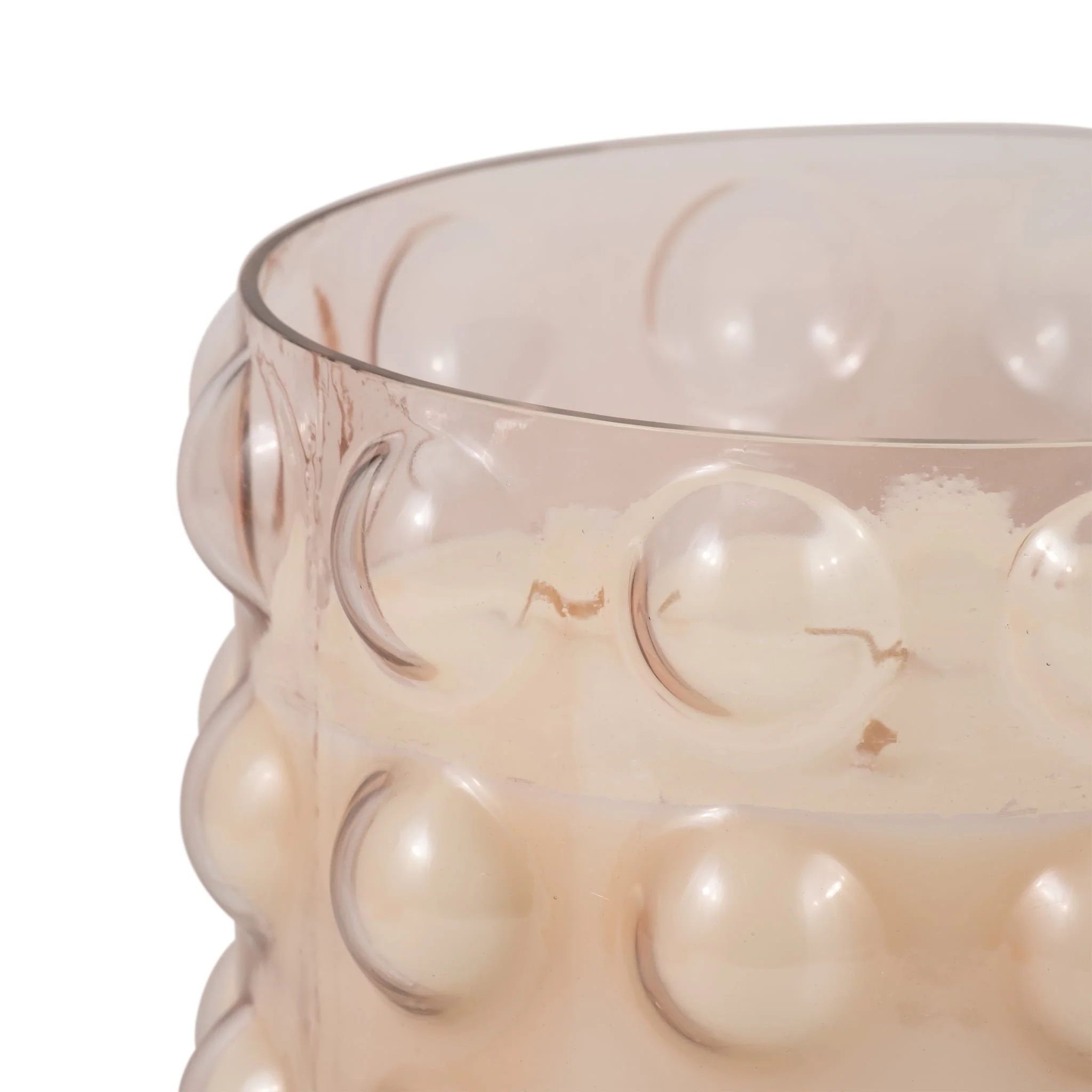 Glass, 9" 102 Oz Bubble Candle, Pink - Image 5