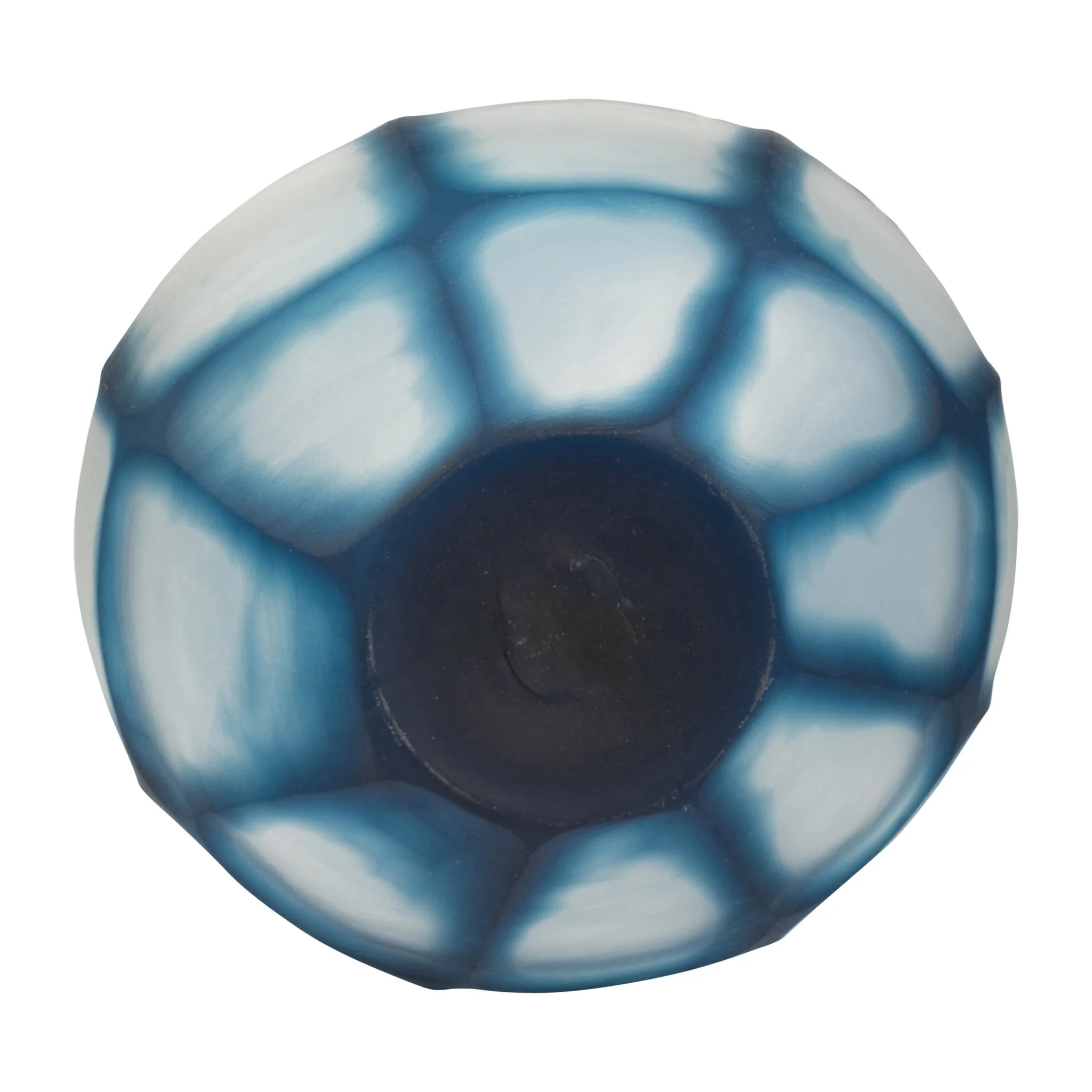 Glass, 9" Carved Bowl Blue - Image 7