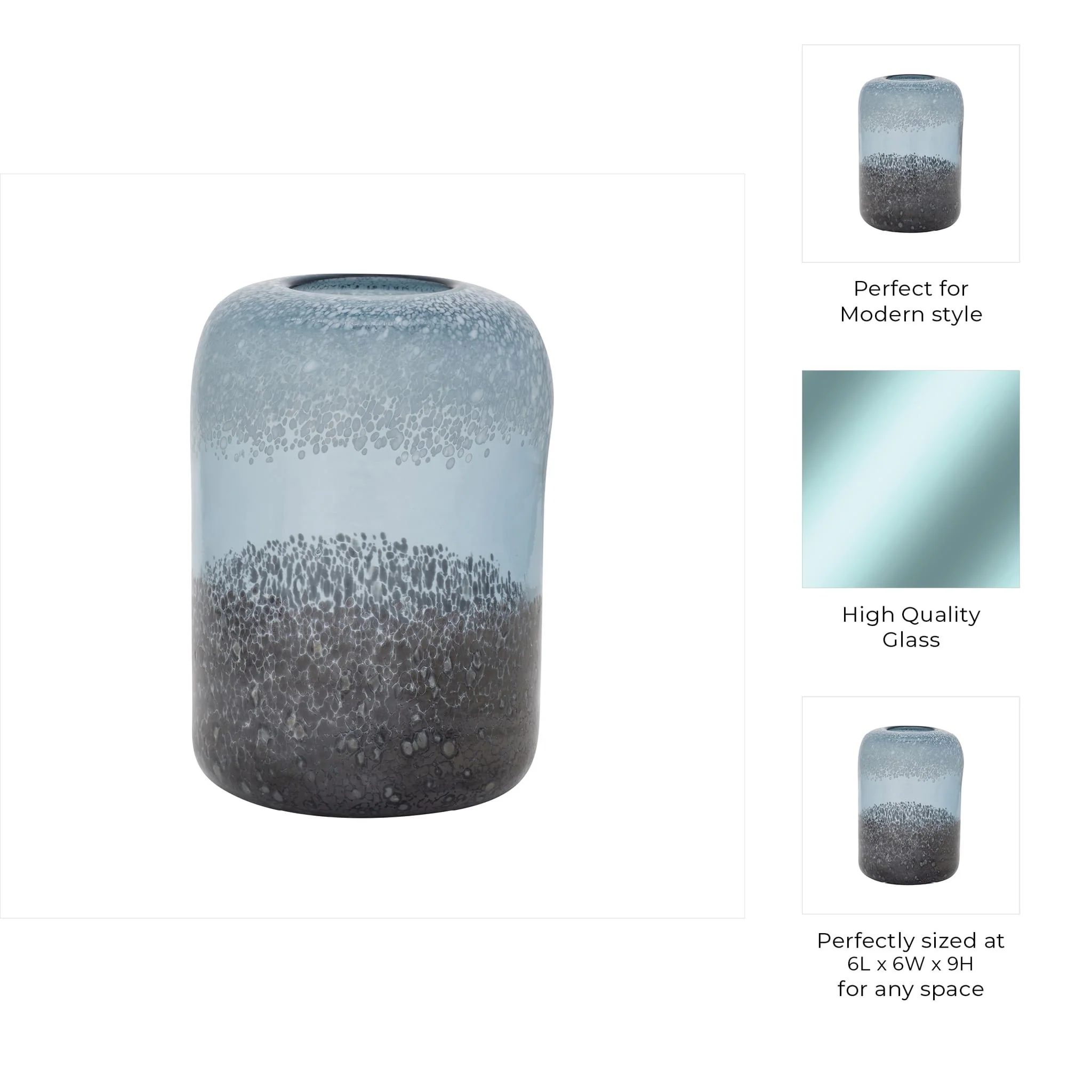 Glass, 9" Ombre Vase, Multi - Image 9