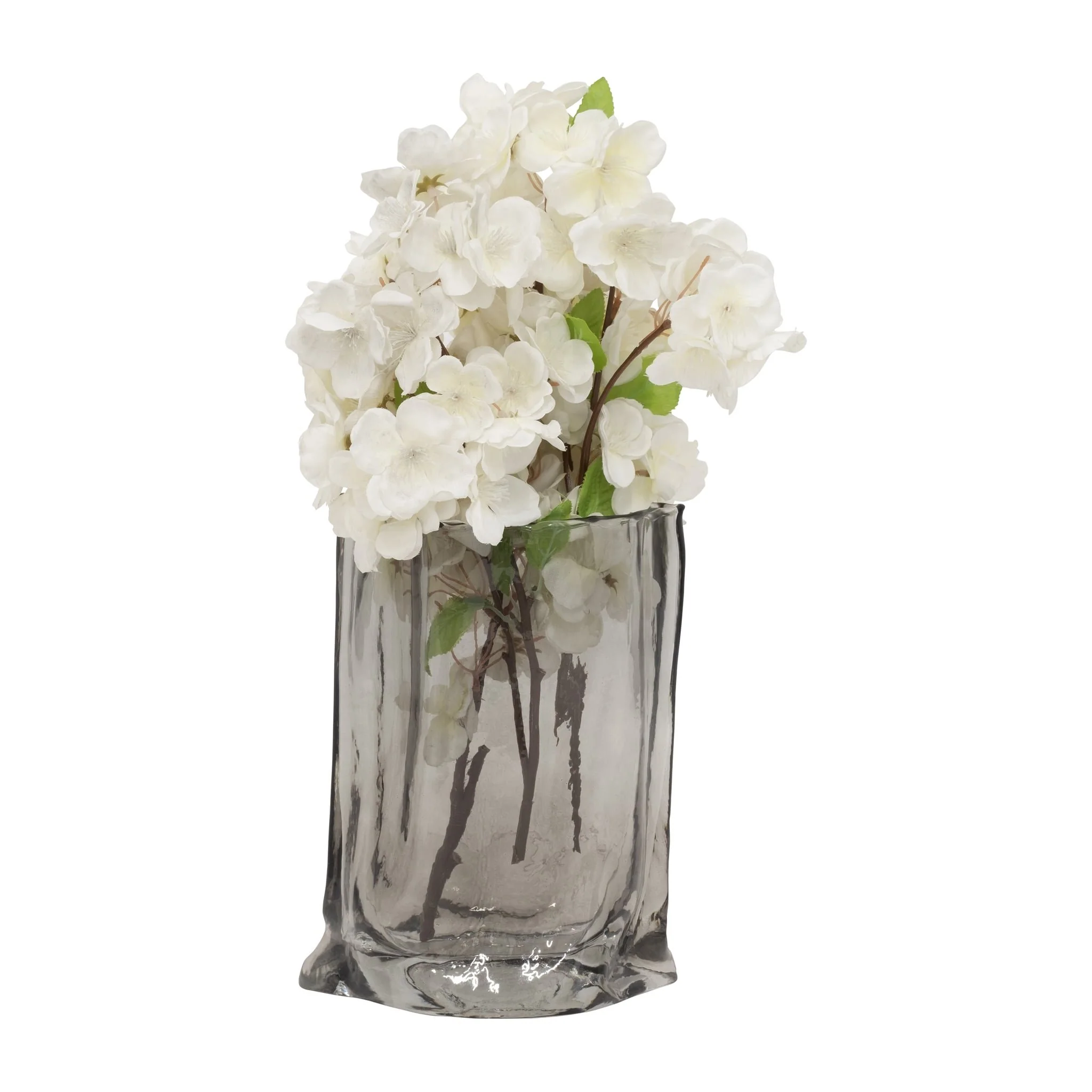 Glass, 9" Paper Bag Vase, Smoke - Image 5