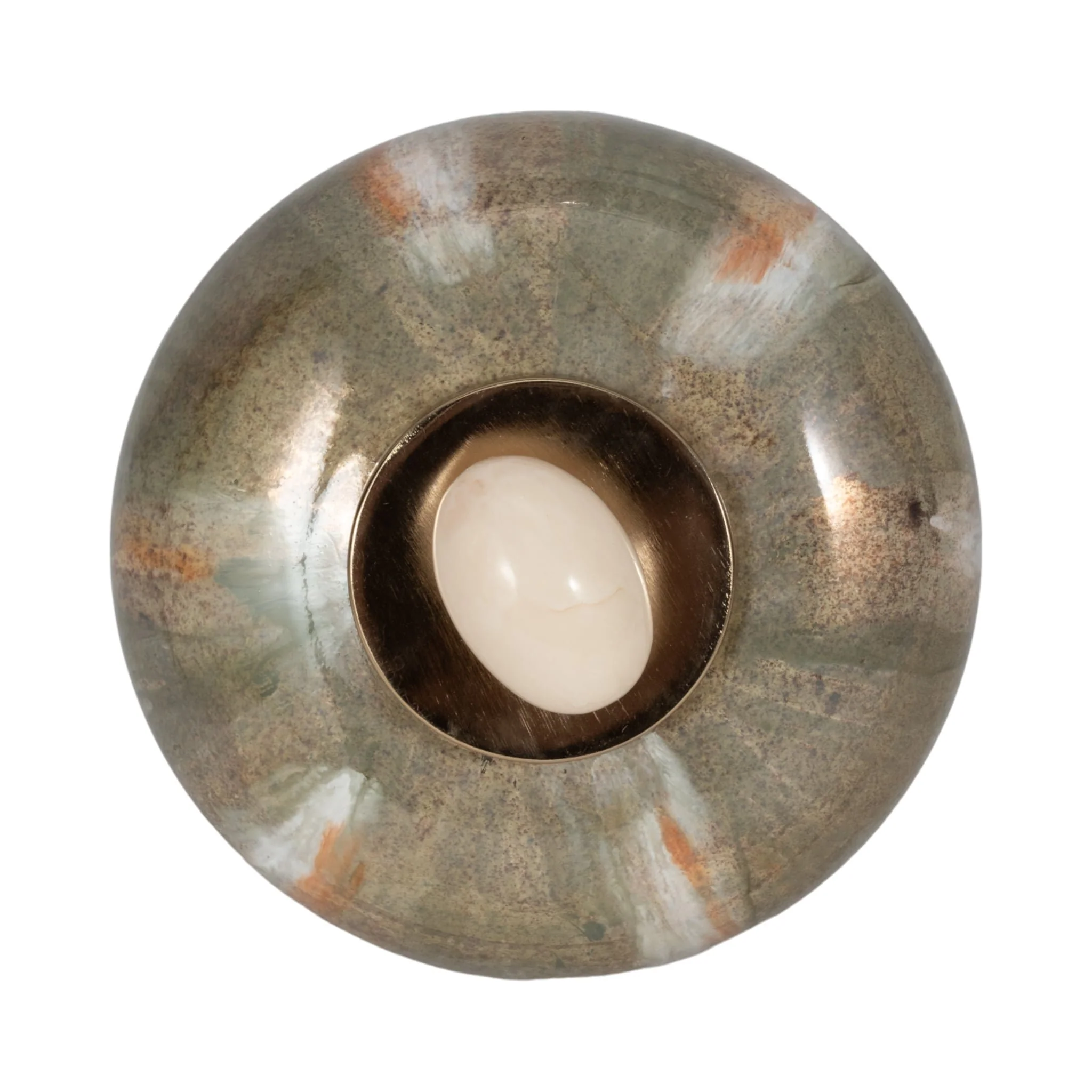 Glass, 9" Temple Vase W/ Resin Topper, Blush/green - Image 5