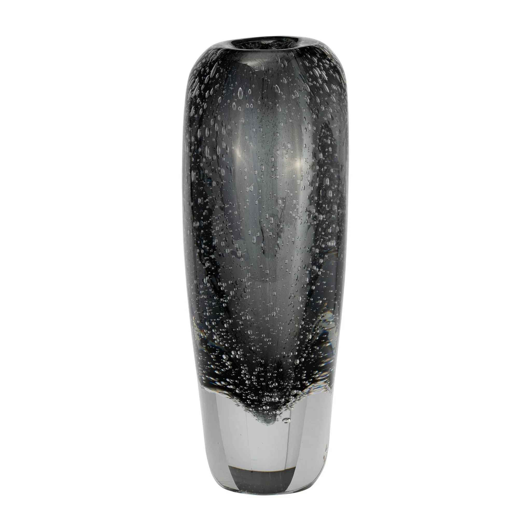 Glass, 9"h Ellipse Vase, Smoke - Image 3