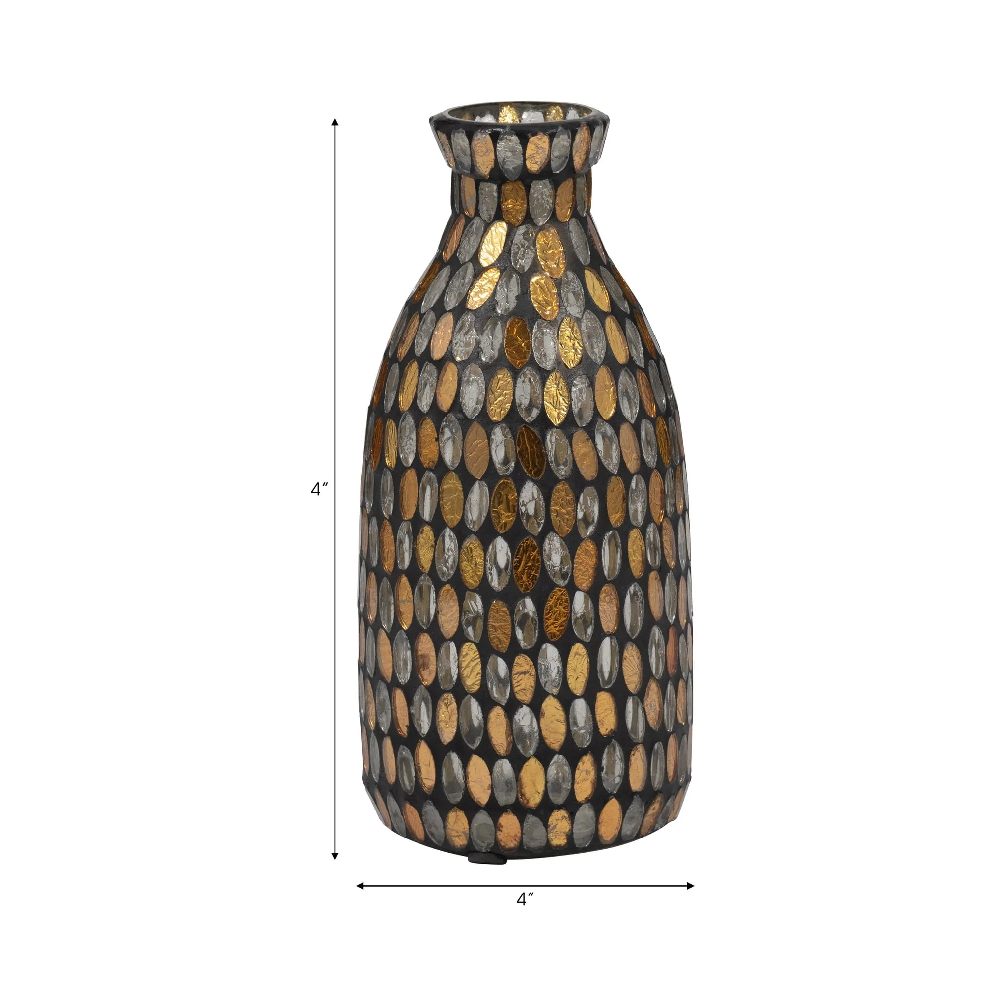 Glass, 9"h Mosaic Vase, Copper - Image 7