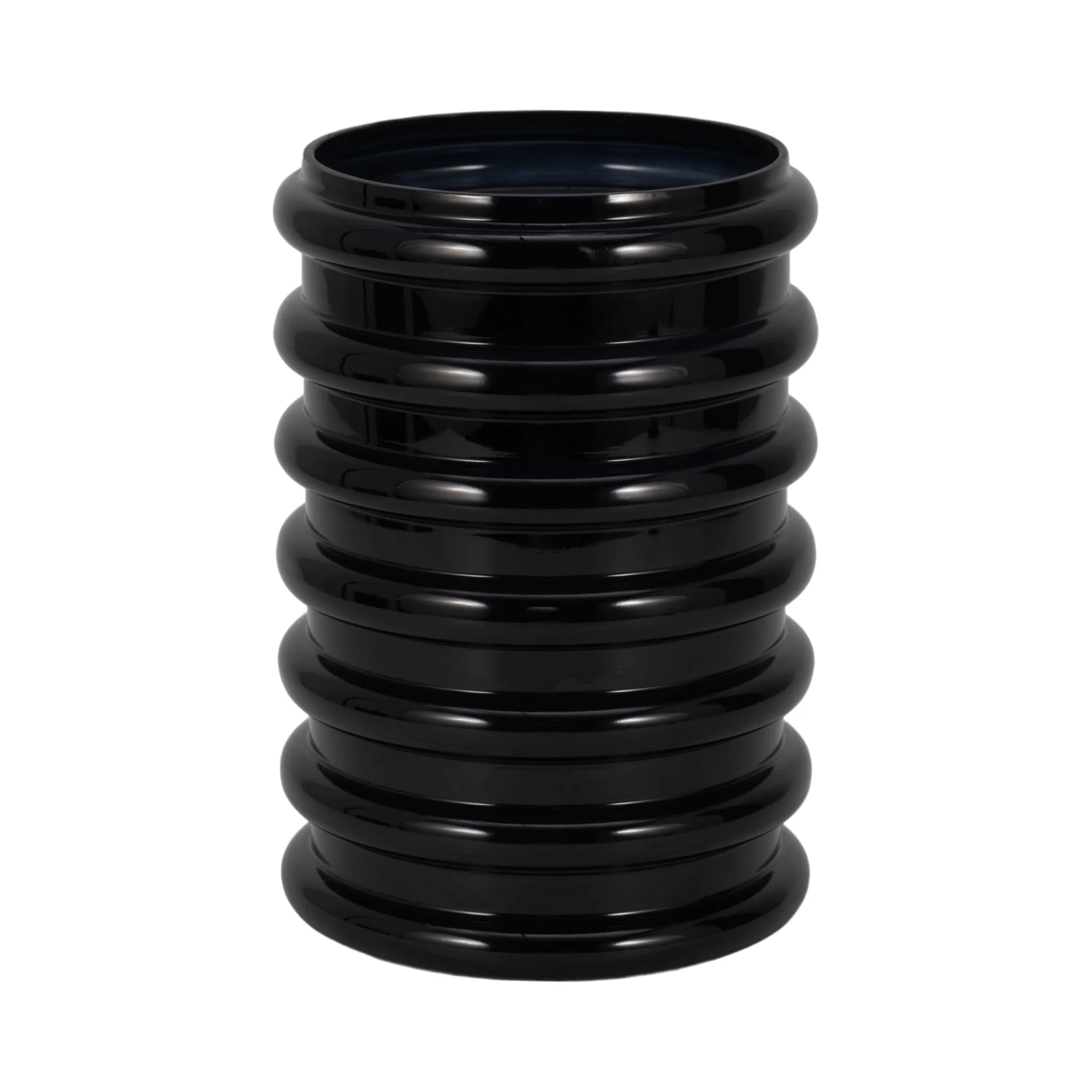 Glass, 9"h, Scallop Vase, Black - Image 3