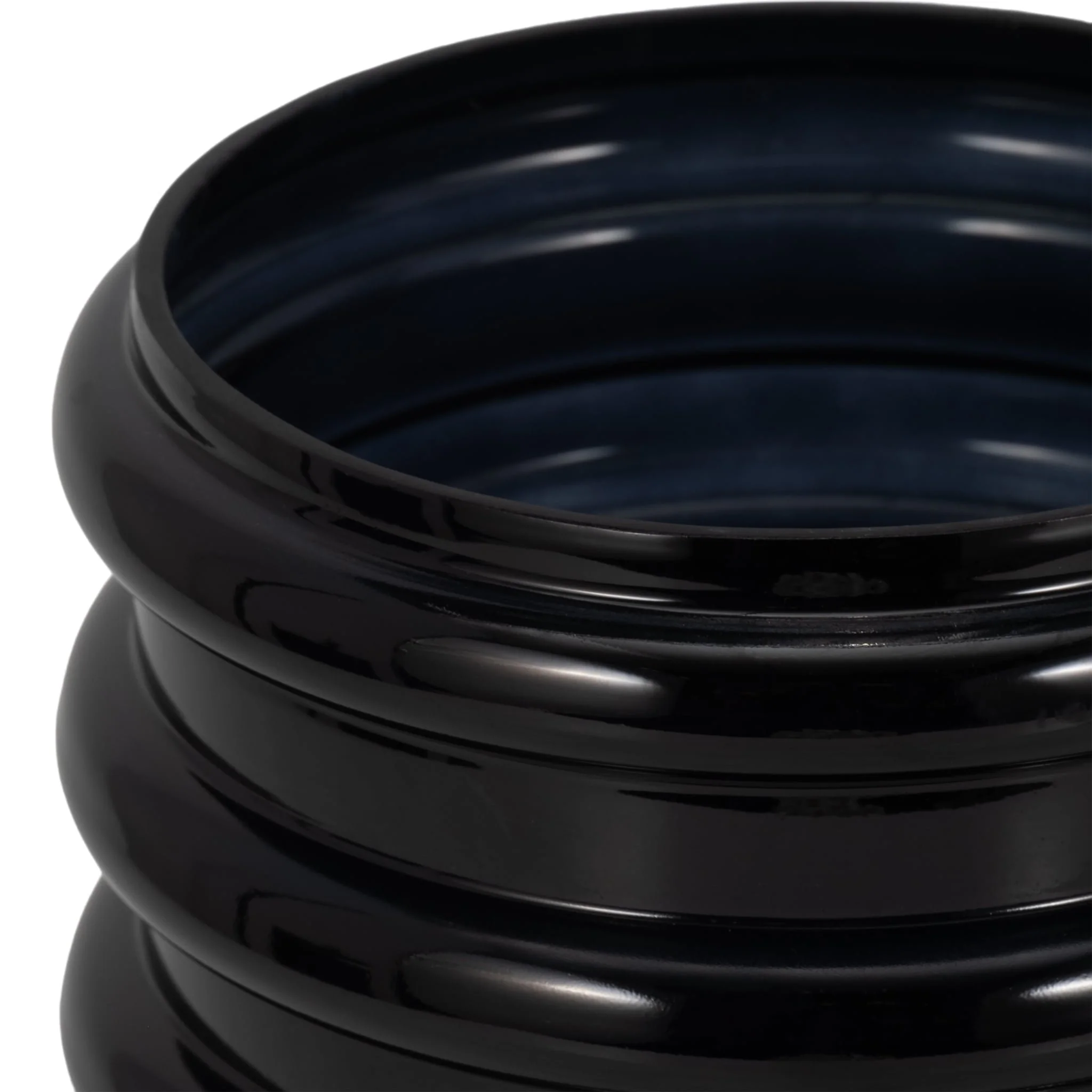 Glass, 9"h, Scallop Vase, Black - Image 4