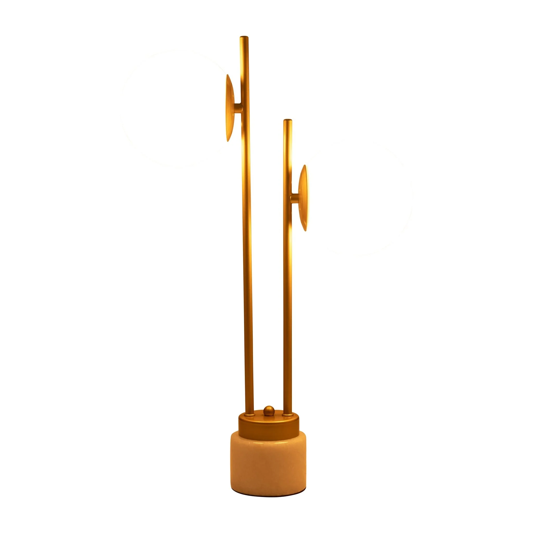 Glass/brass 23" Double Diffuser Table Lamp, Gold - Image 2