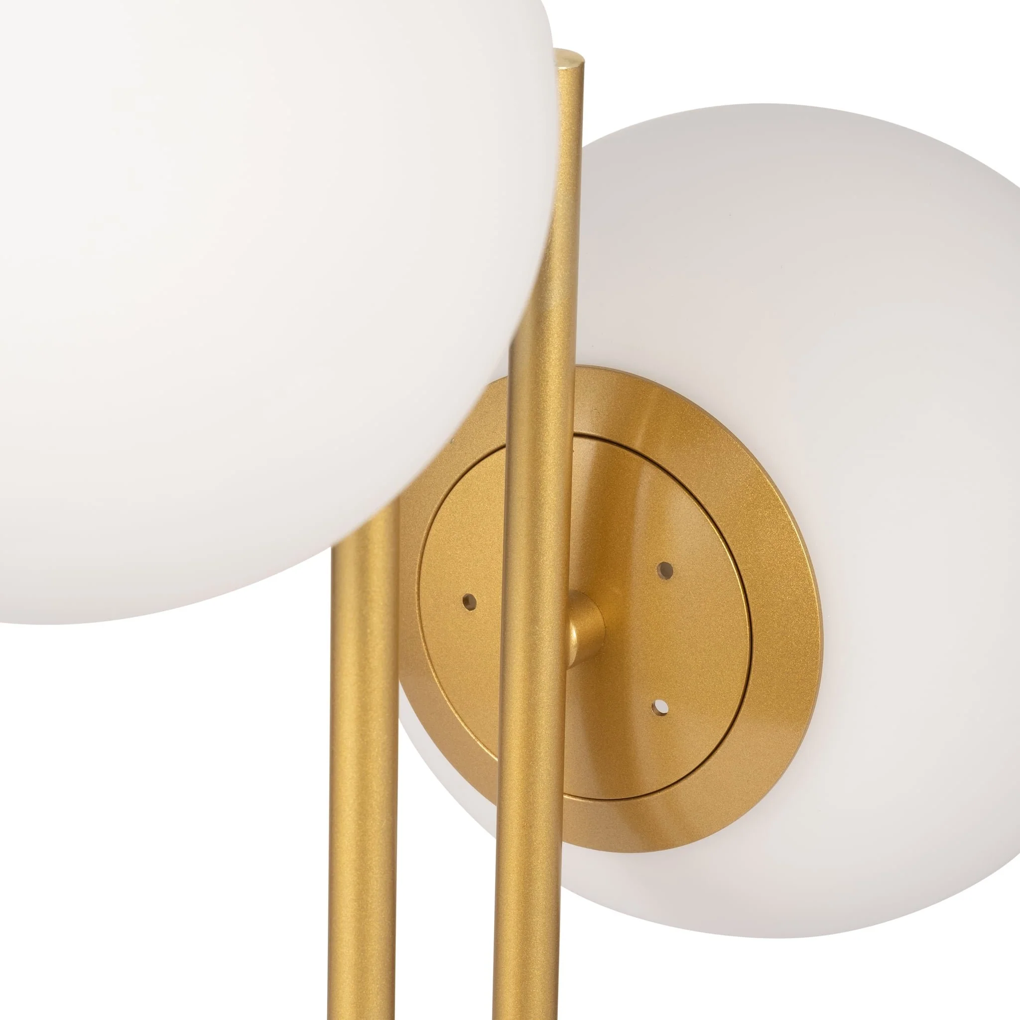 Glass/brass 23" Double Diffuser Table Lamp, Gold - Image 5