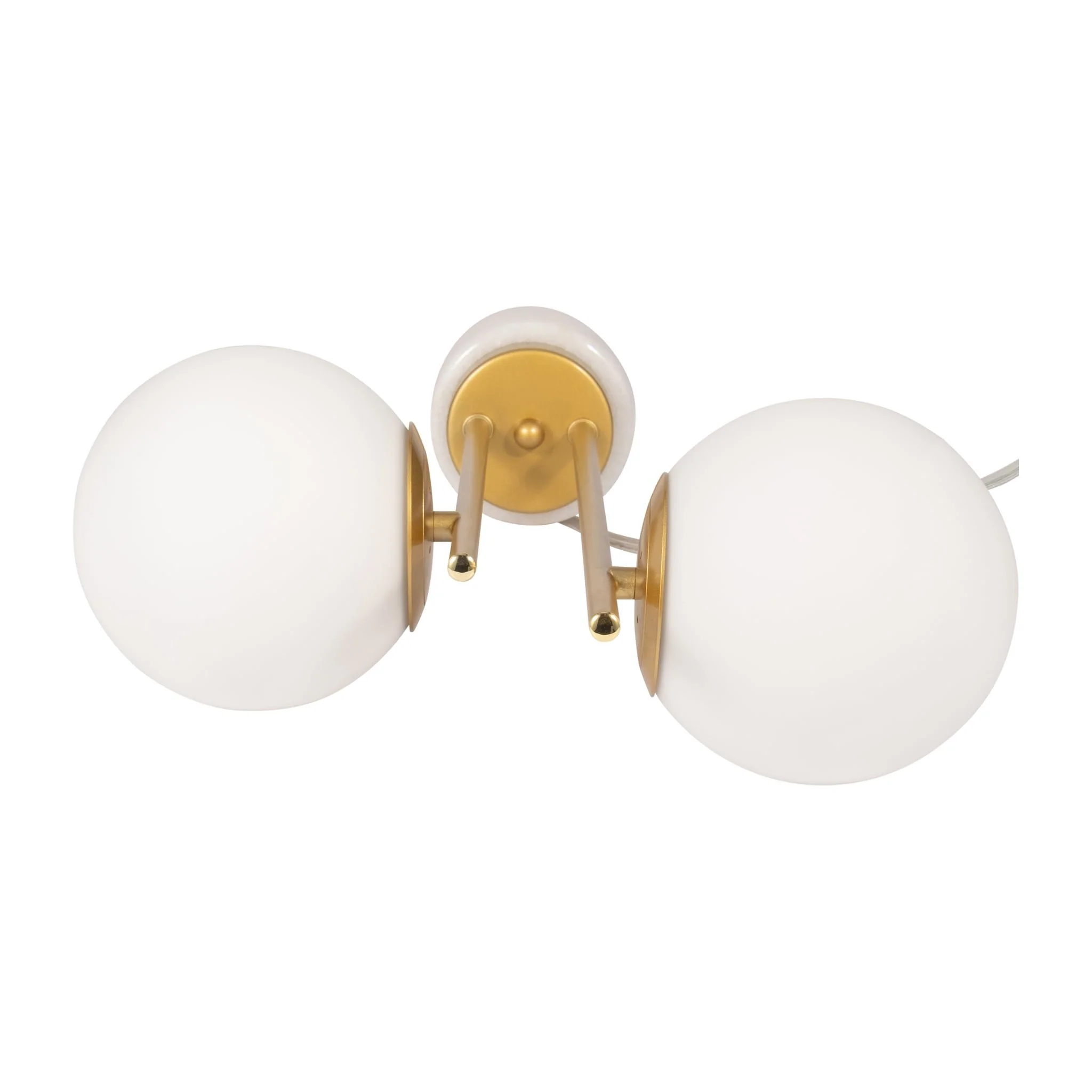 Glass/brass 23" Double Diffuser Table Lamp, Gold - Image 6