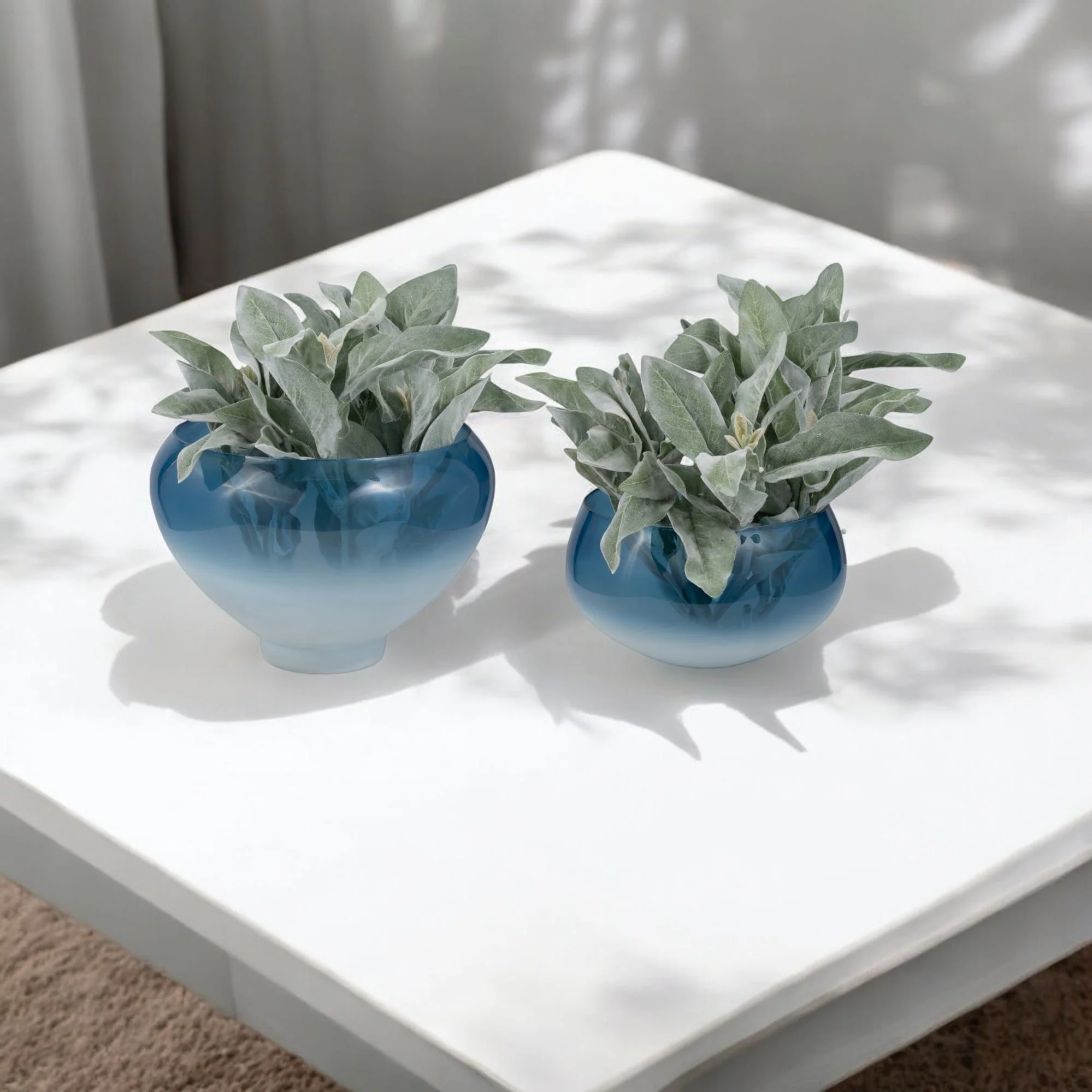 Glass, S/2 10/14" Decorative Bowls, Blue - Image 9