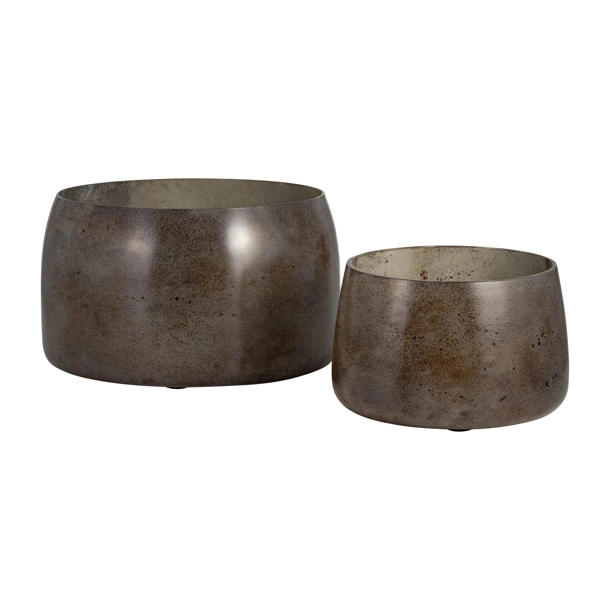 Glass, S/2 10/14" Decorative Bowls, Bronze - Image 3