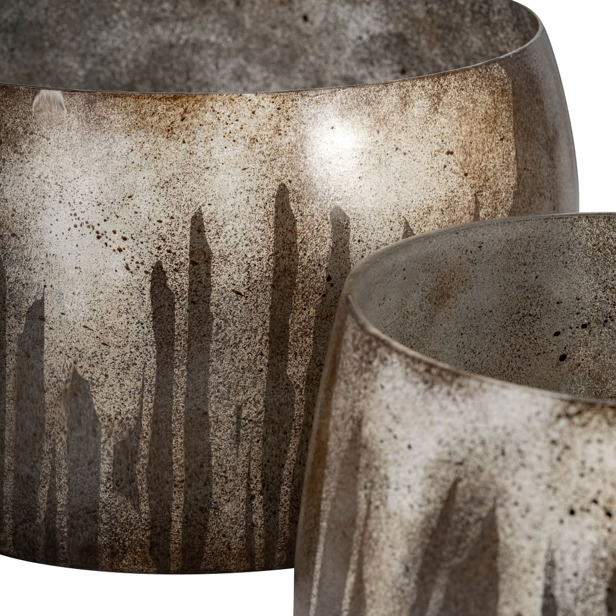 Glass, S/2 10/14" Decorative Bowls, Bronze - Image 5