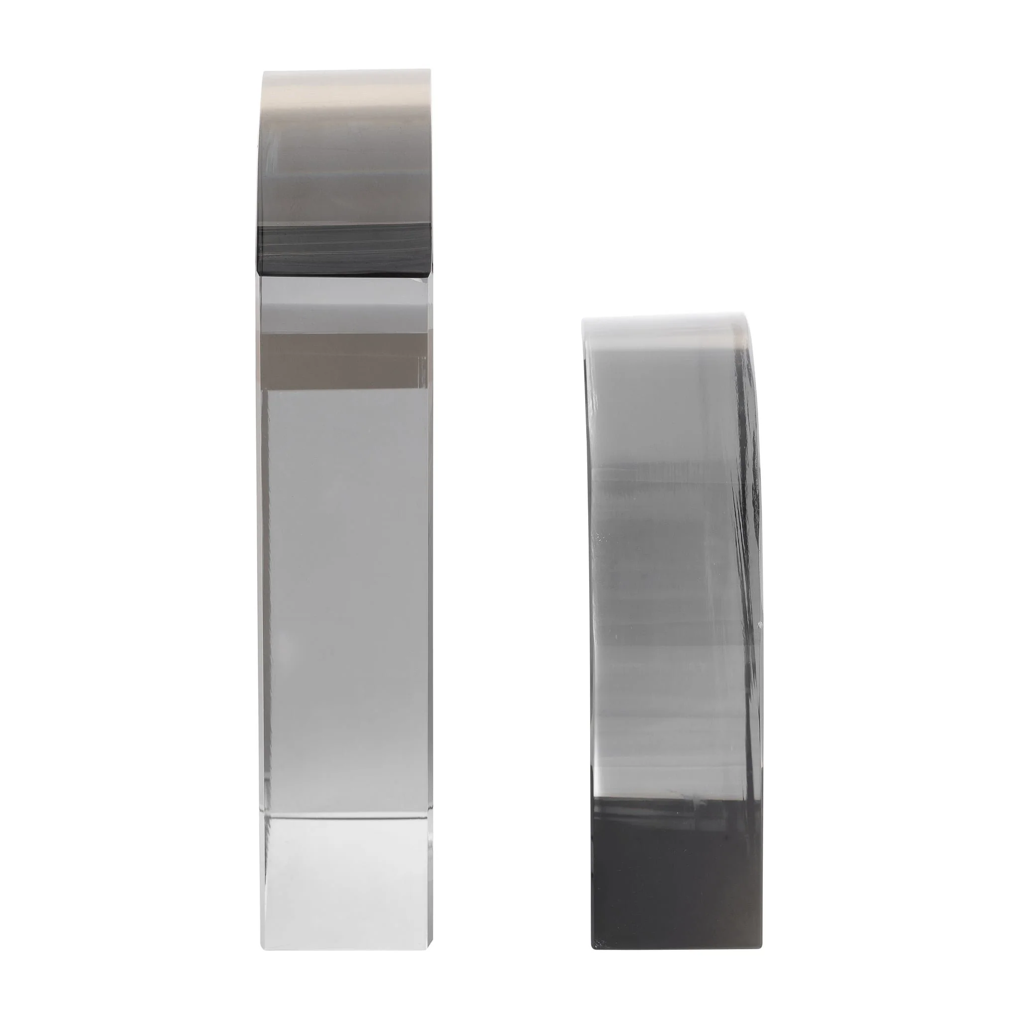 Glass, S/2 7" Contemporary Bookends, Smoke - Image 4