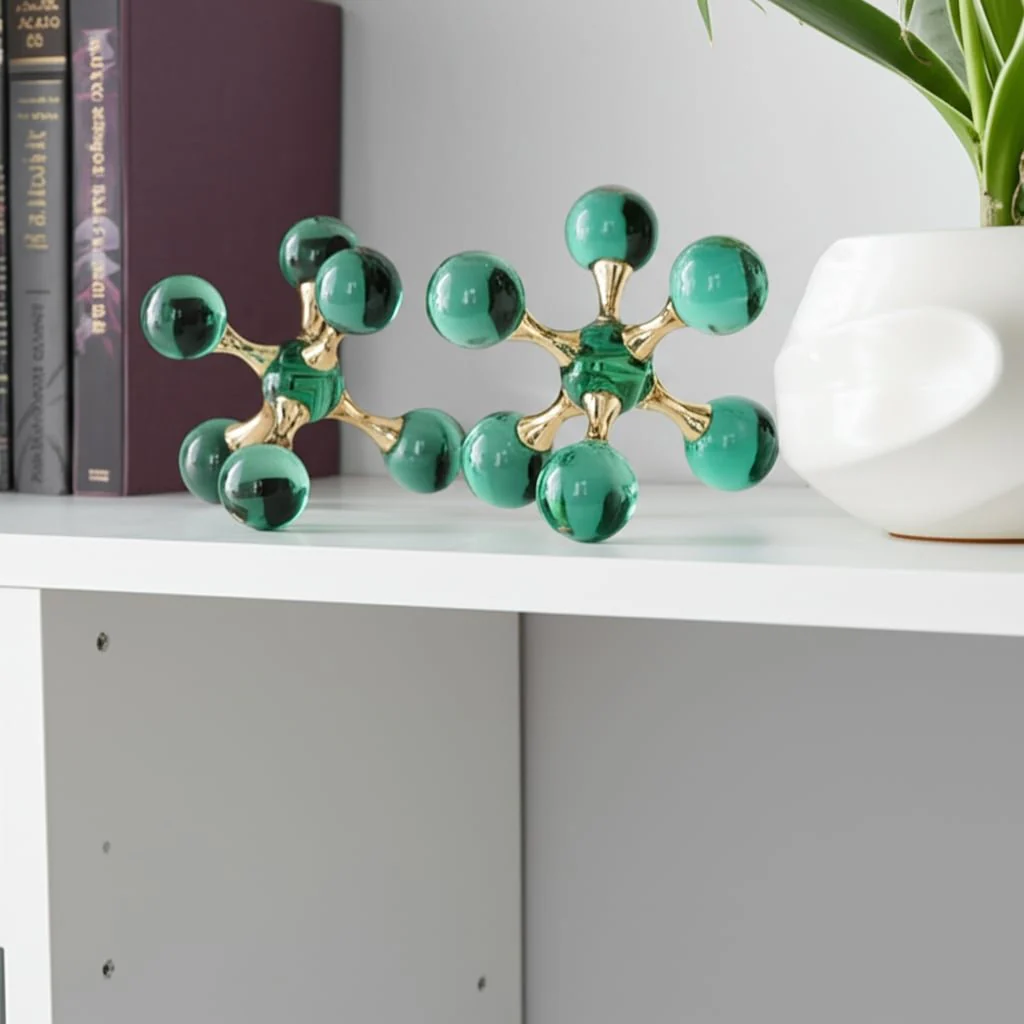 Glass, S/2 7" Jack Bookends, Green - Image 9