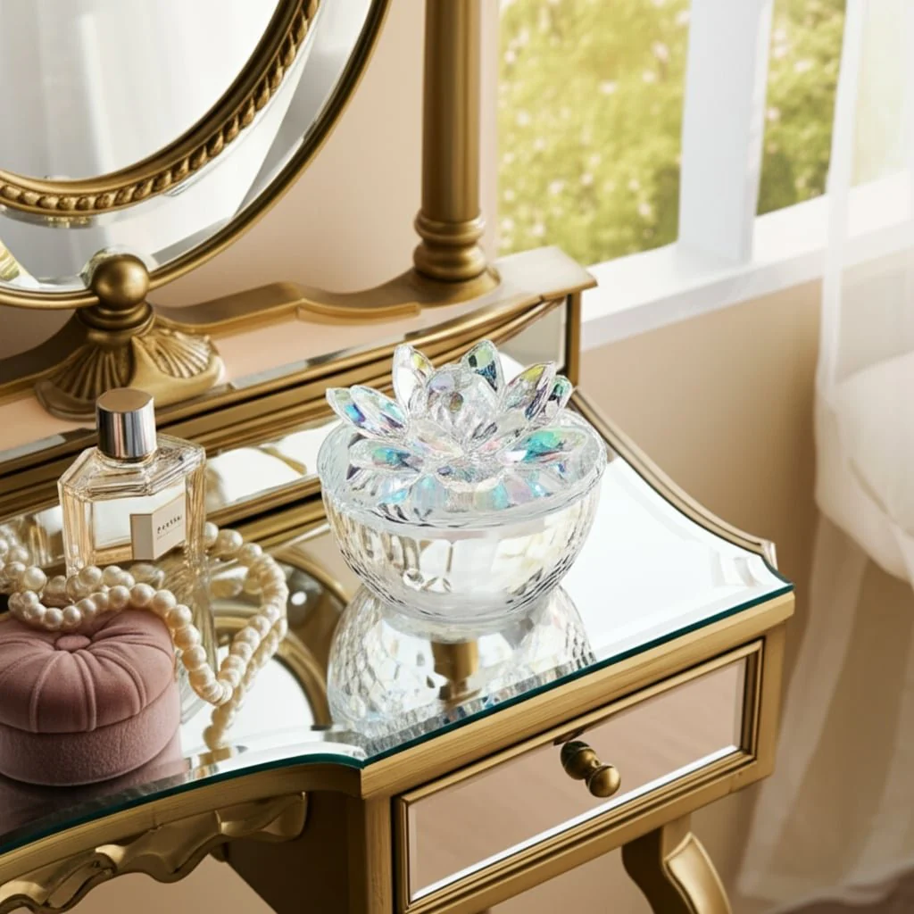 Glass Trinket Box Clear W/rainbow - Image 12