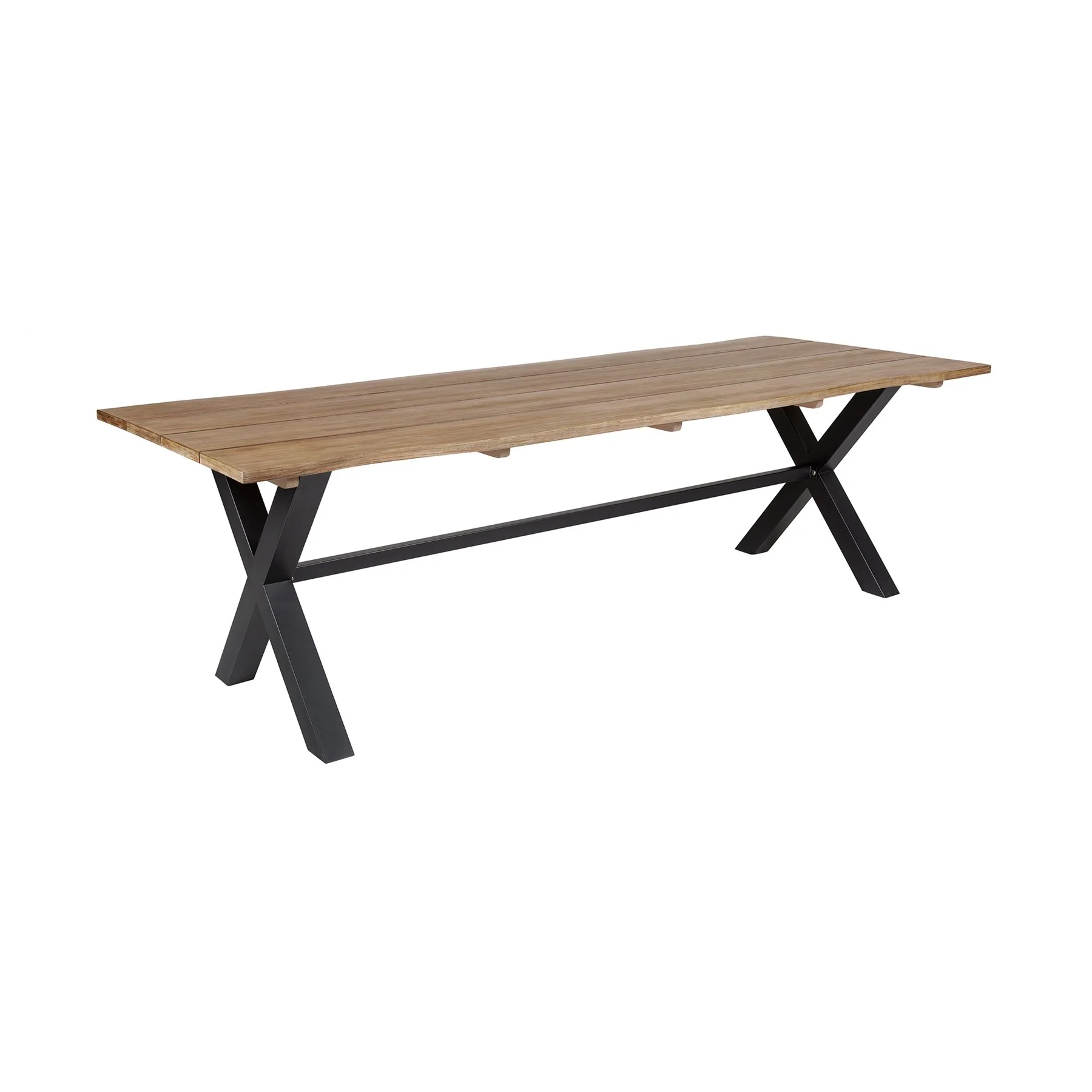 Glendora Doris Outdoor Patio 5 Piece Live Edge Dining Set in Eucalyptus Wood and Black Rope - Image 4