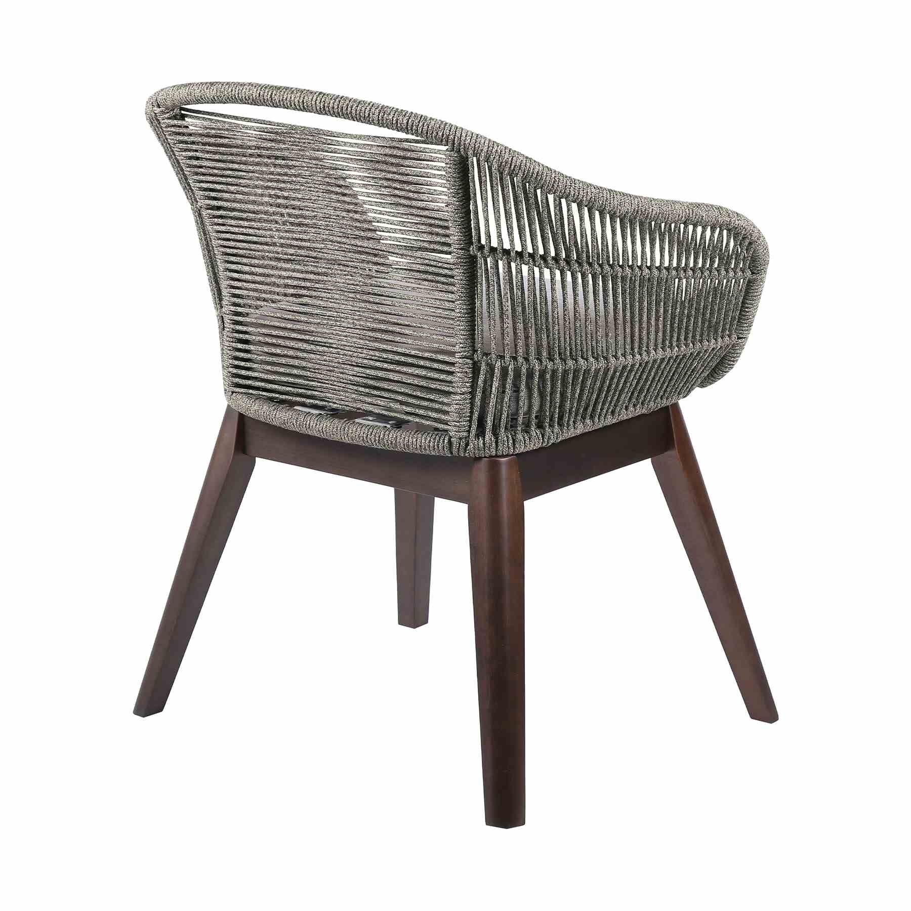 Glendora Tutti Frutti Outdoor Patio 7 Piece Live Edge Dining Set in Eucalyptus Wood Gray Rope and Cushions - Image 3