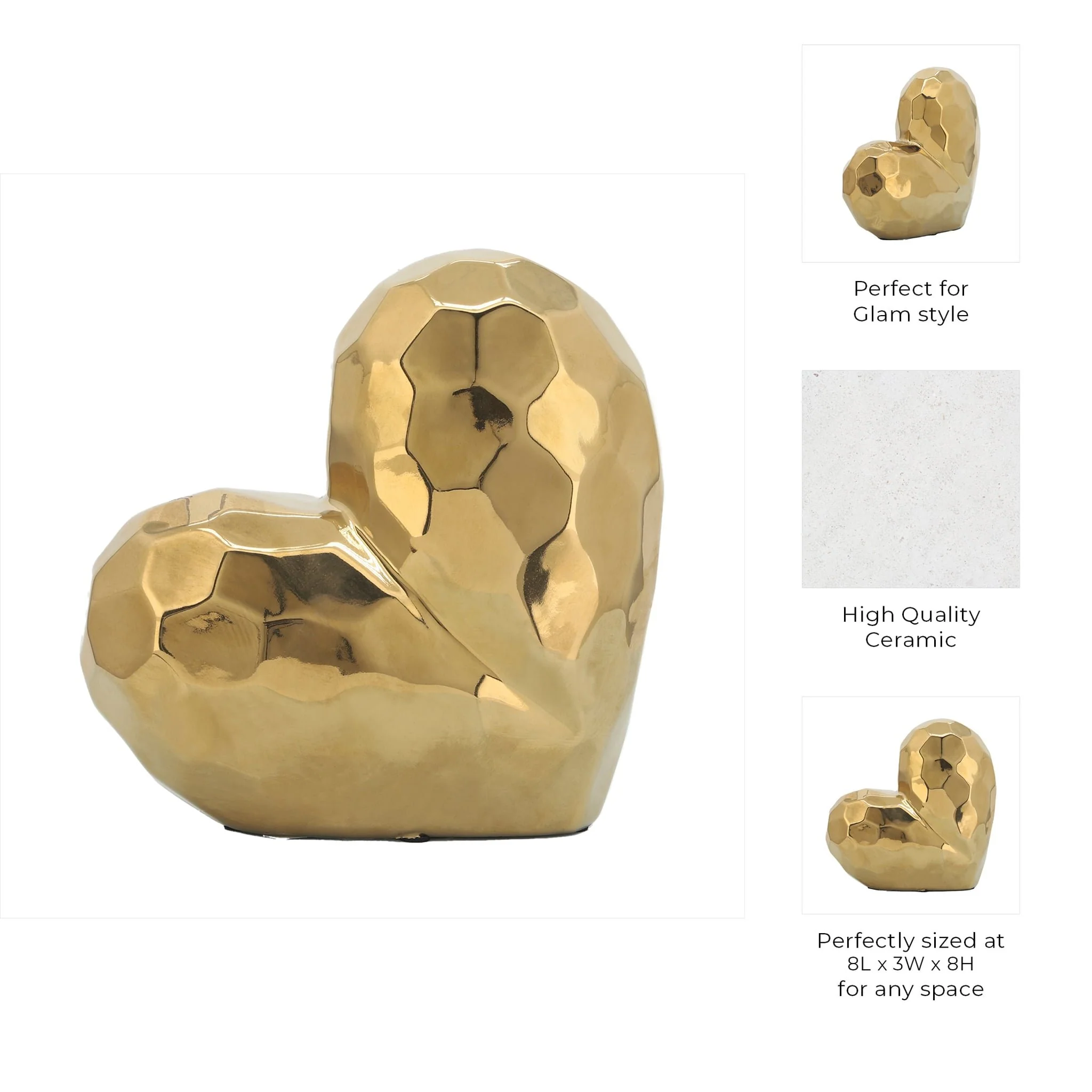 Gold Ceramic Heart 8 - Image 3