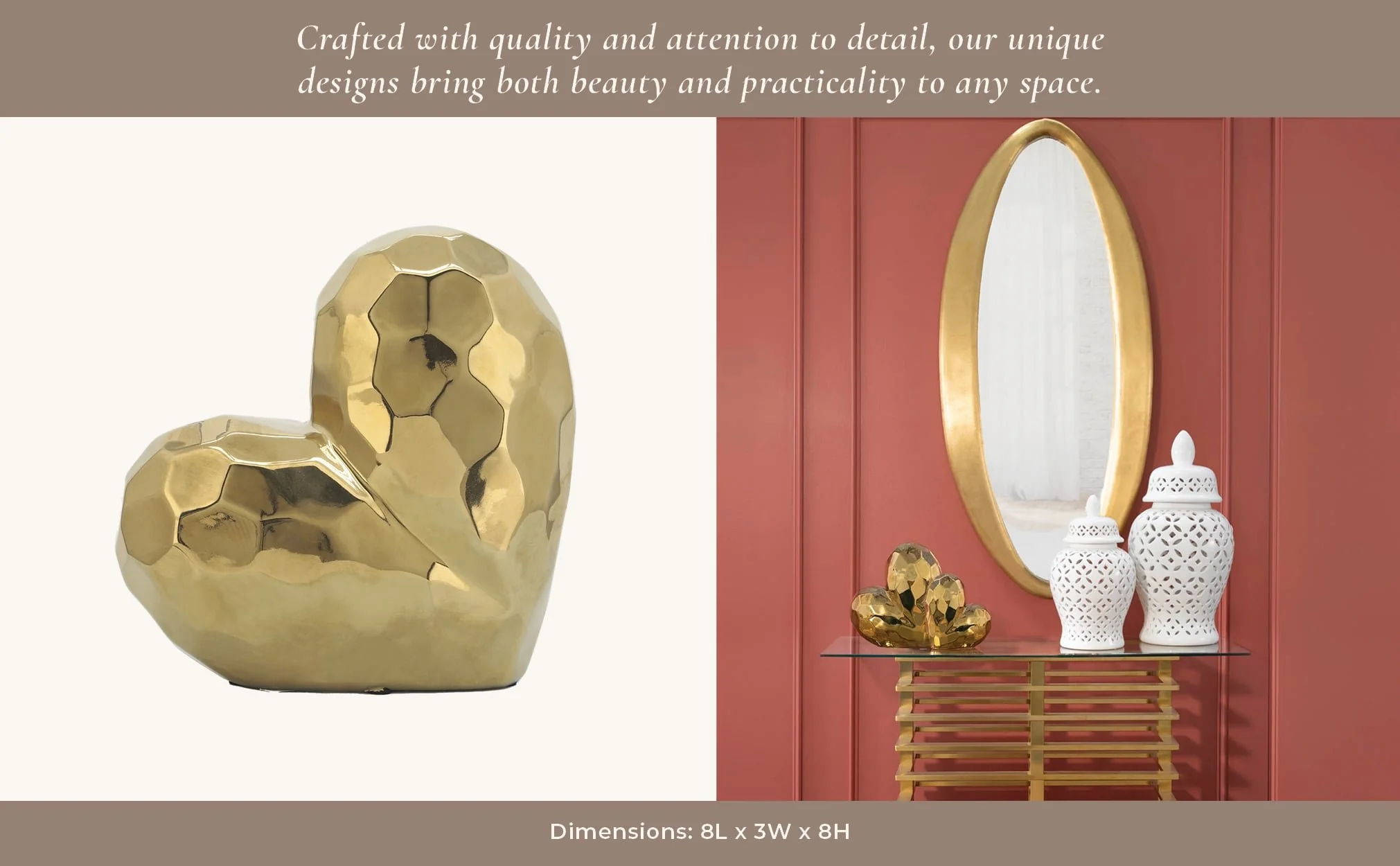 Gold Ceramic Heart 8 - Image 7
