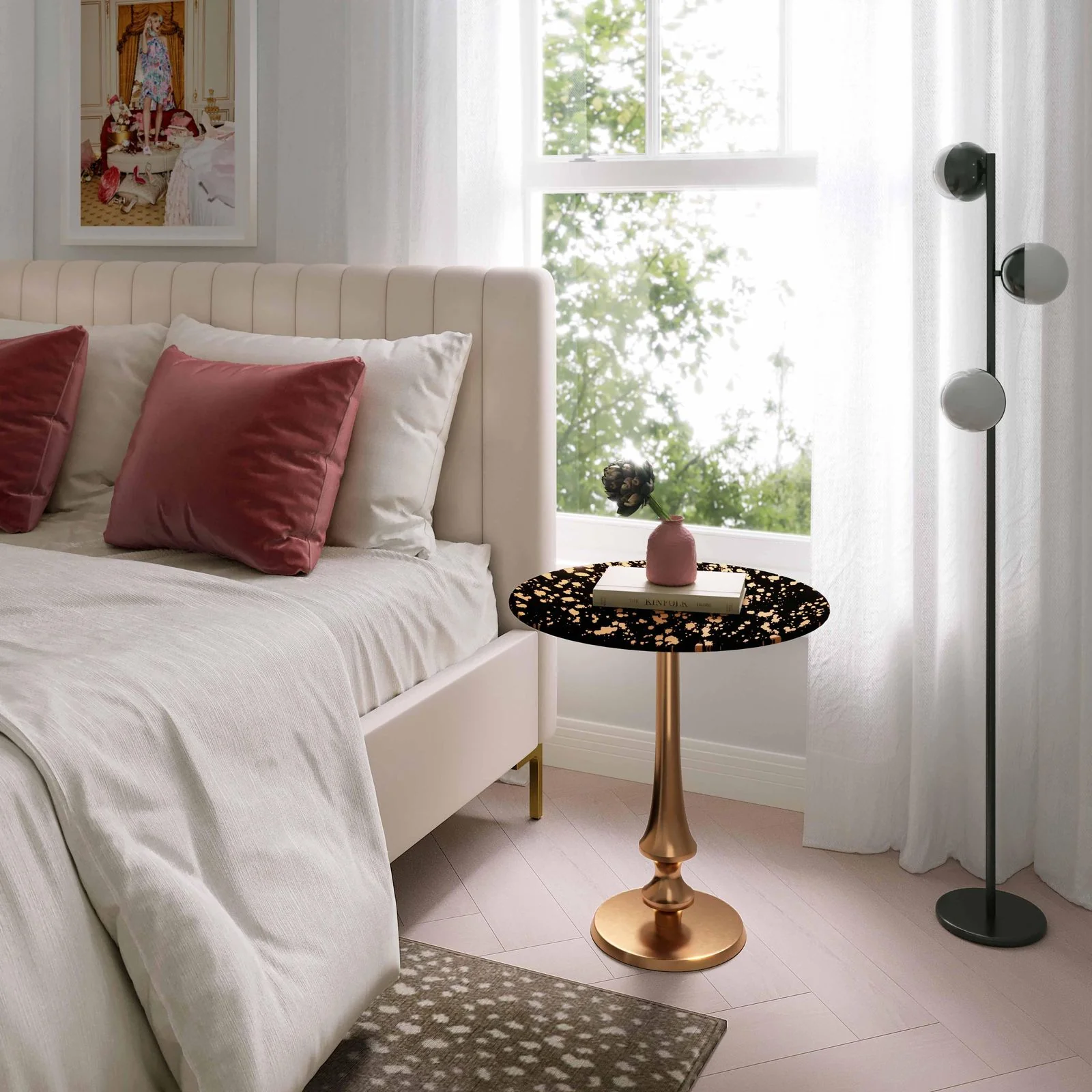 Gold Goathide Side Table - Image 2