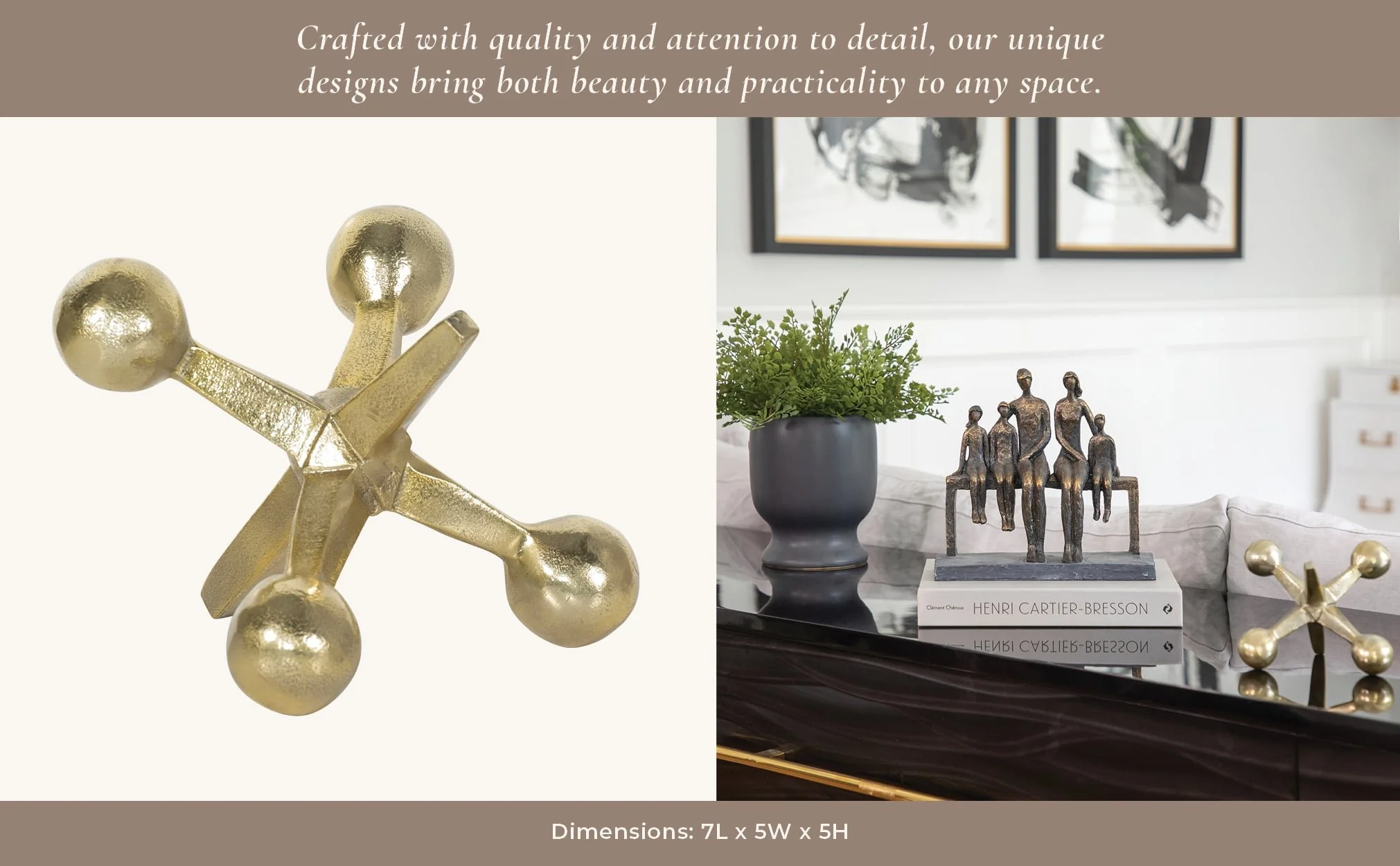 Gold Metal Jacks Decor, 5 - Image 4