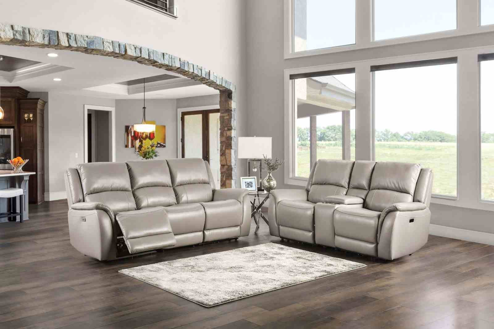 Gorgius Power Loveseat, Light Gray - Image 2