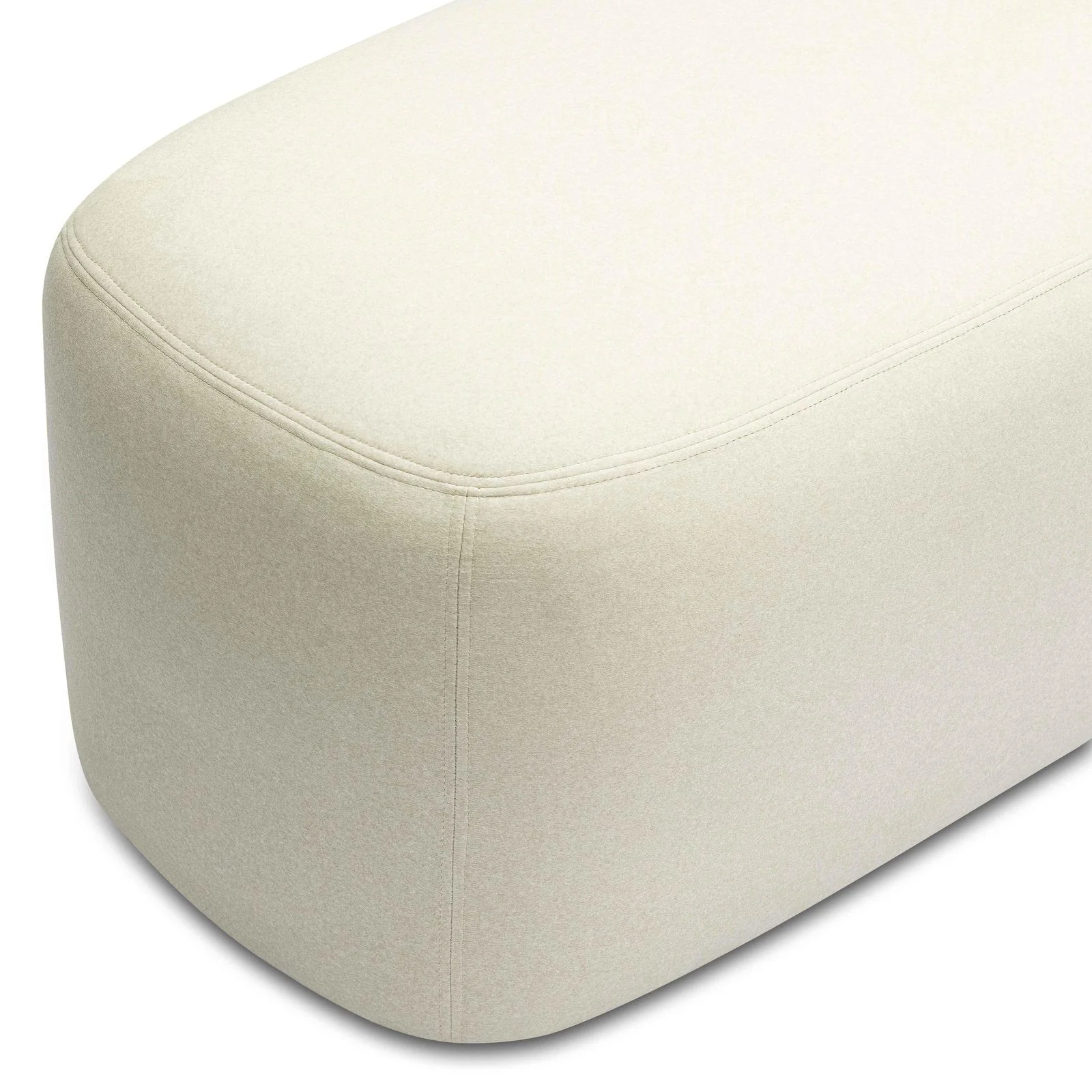 Graceland Cream Faux Mohair Bench - Image 5