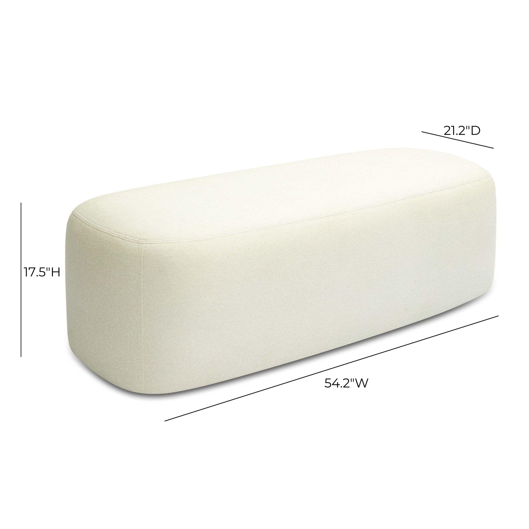 Graceland Cream Faux Mohair Bench - Image 6