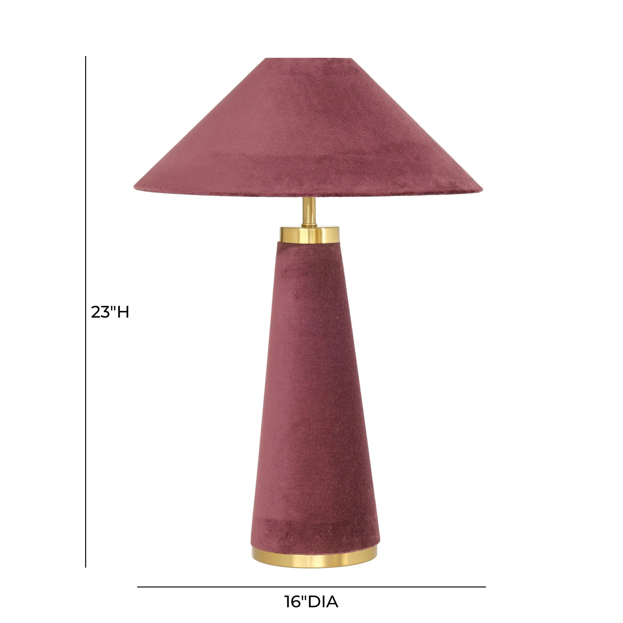 Graham Burgundy Velvet Table Lamp - Image 6