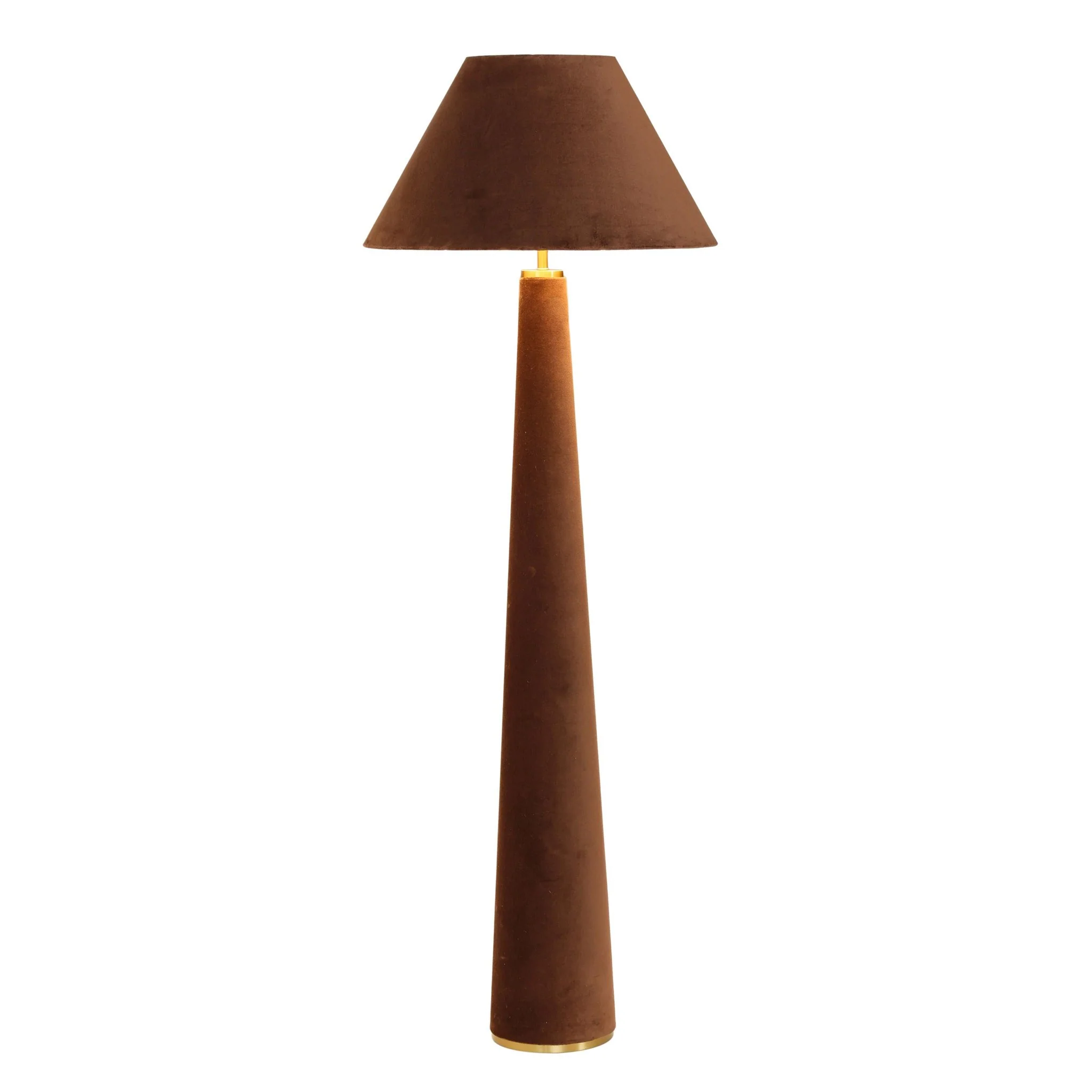 Graham Chocolate Brown Velvet Floor Lamp - Image 3