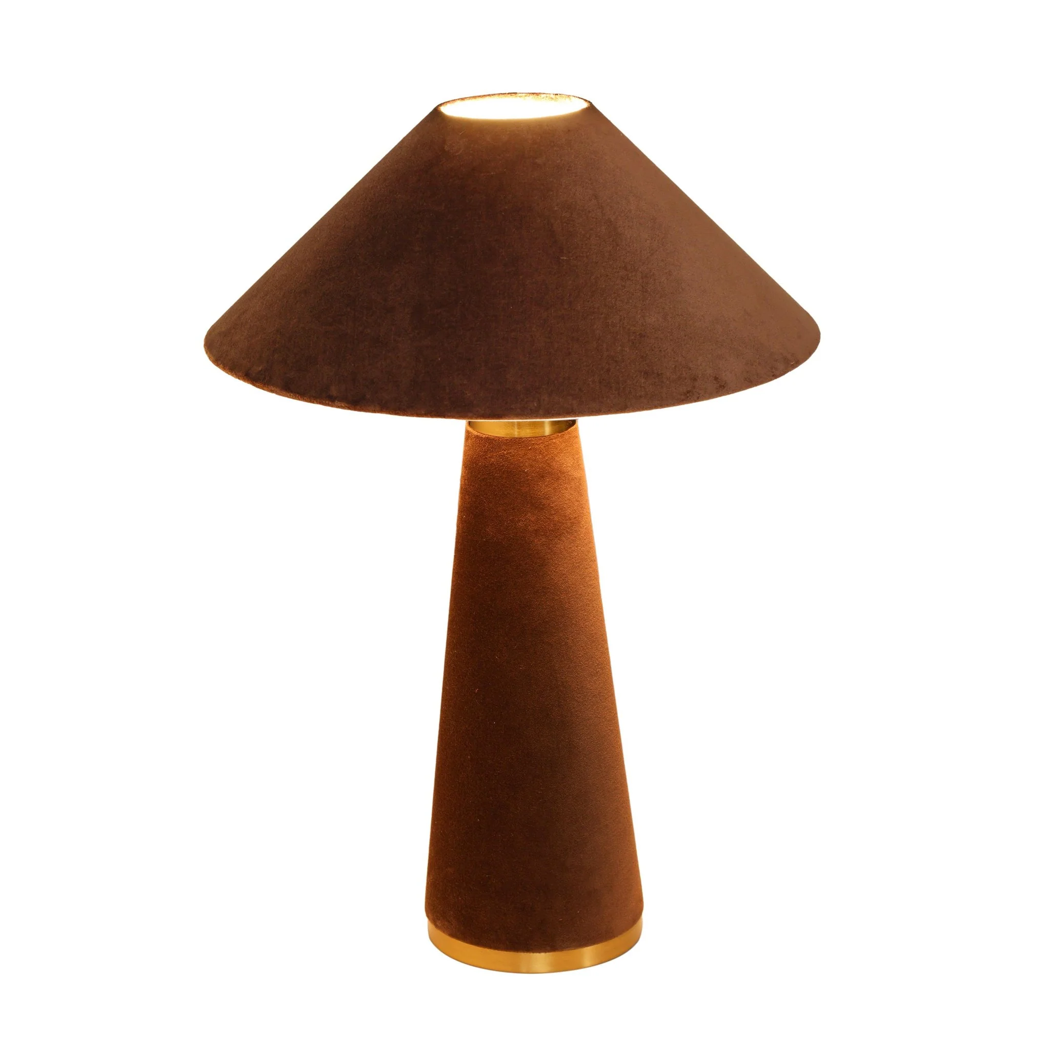 Graham Chocolate Brown Velvet Table Lamp - Image 4