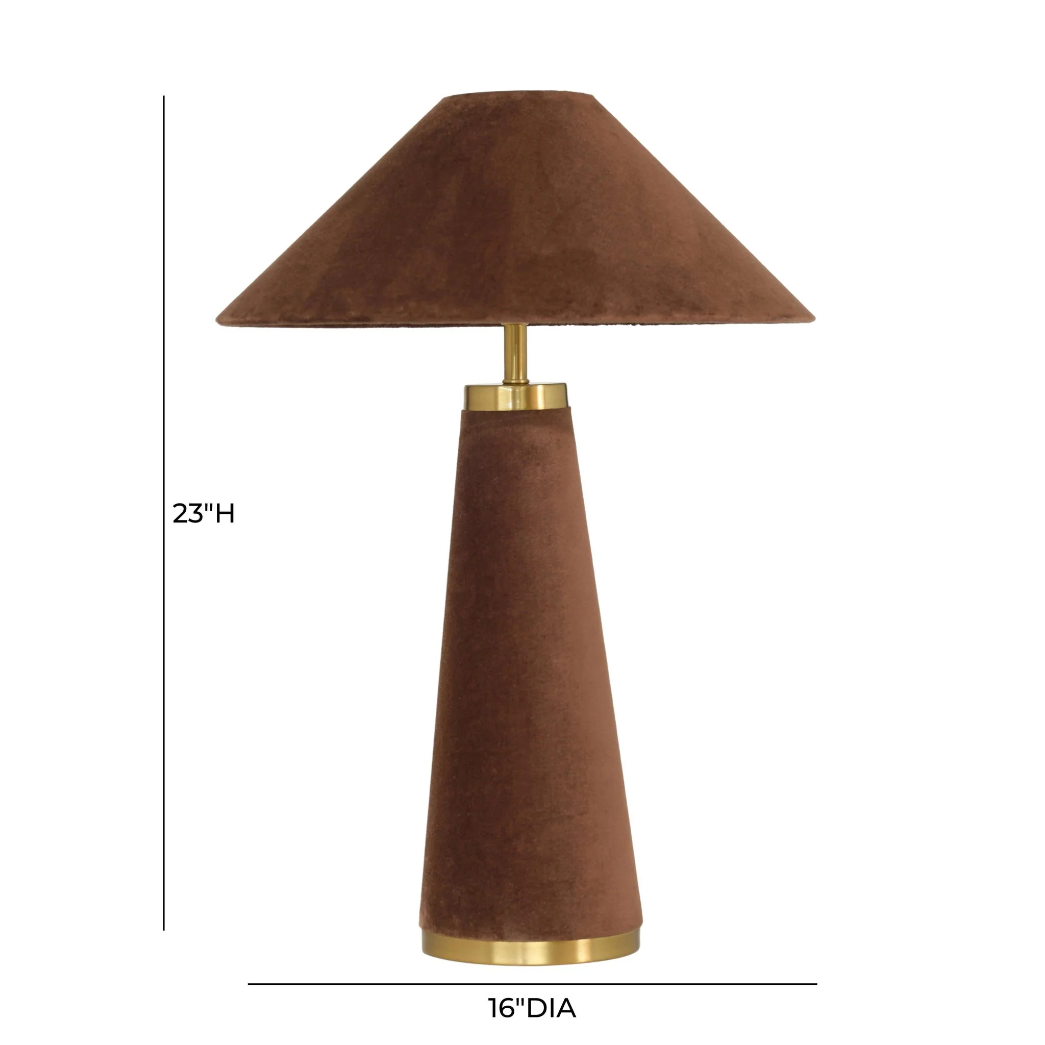 Graham Chocolate Brown Velvet Table Lamp - Image 6