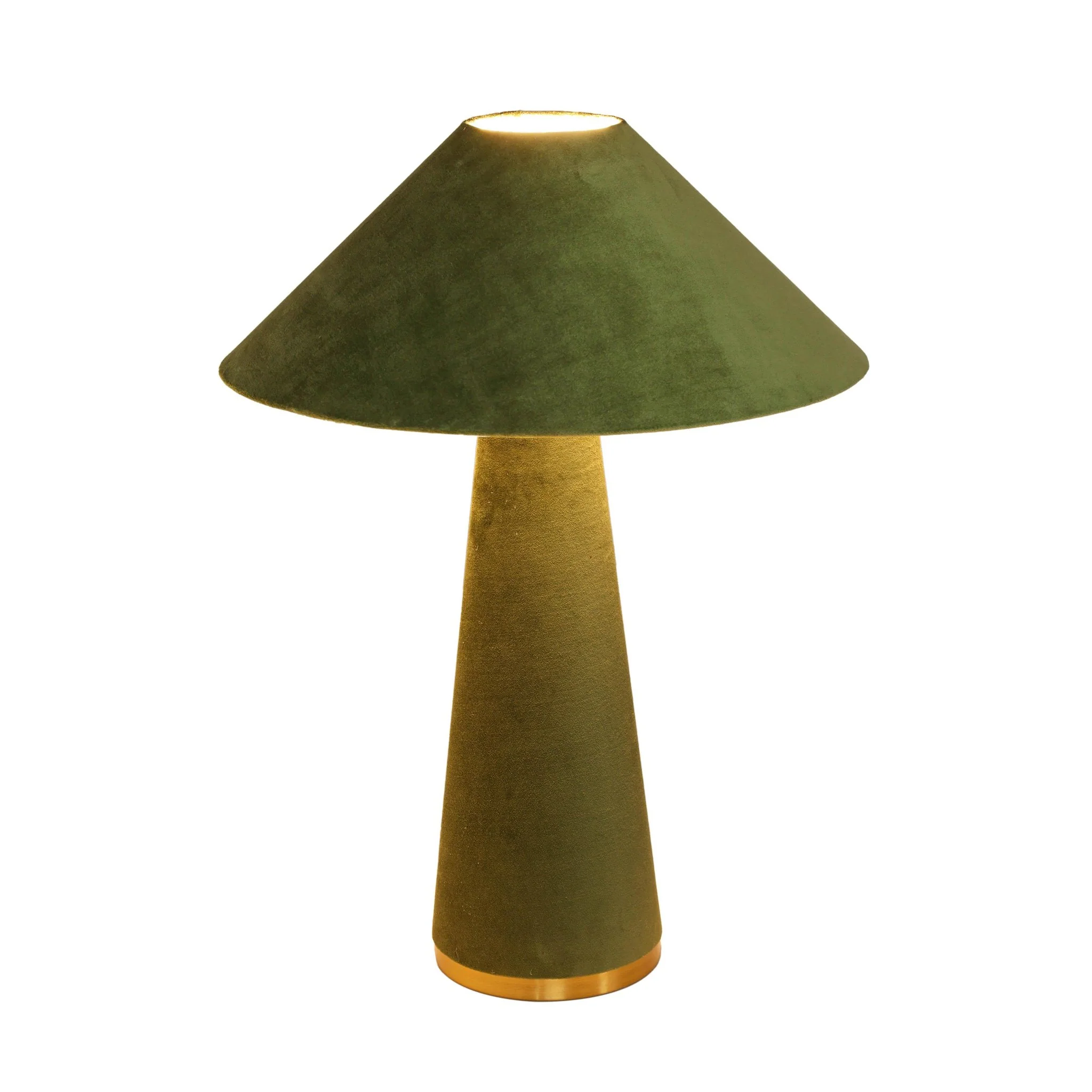 Graham Moss Green Velvet Table Lamp - Image 4