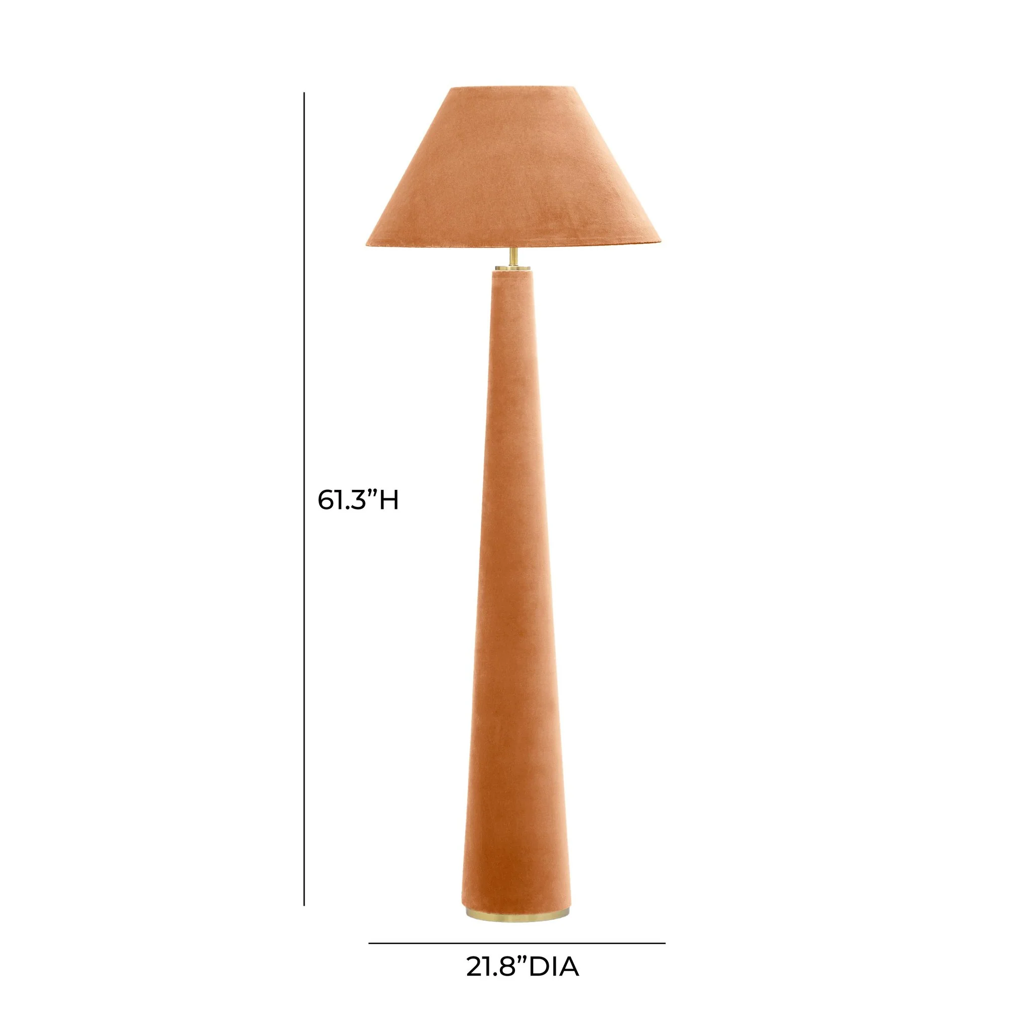 Graham Terracotta Velvet Floor Lamp - Image 5