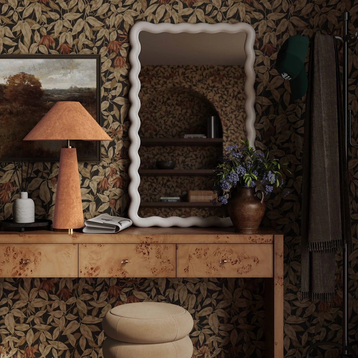 Graham Terracotta Velvet Table Lamp - Image 2